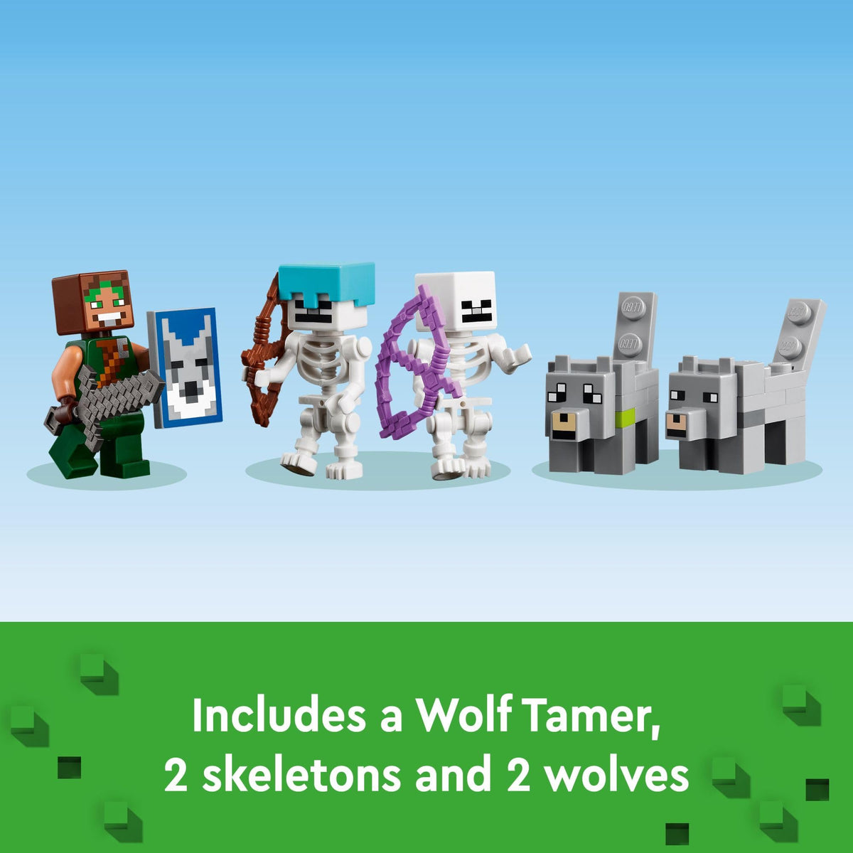 LEGO® Minecraft® La Fortaleza-Lobo Juguete de construcción con una fortificación, Esqueletos y un Explorador, Castillo Lleno de acción para Fans del Videojuego Mayores de 8 años 21261