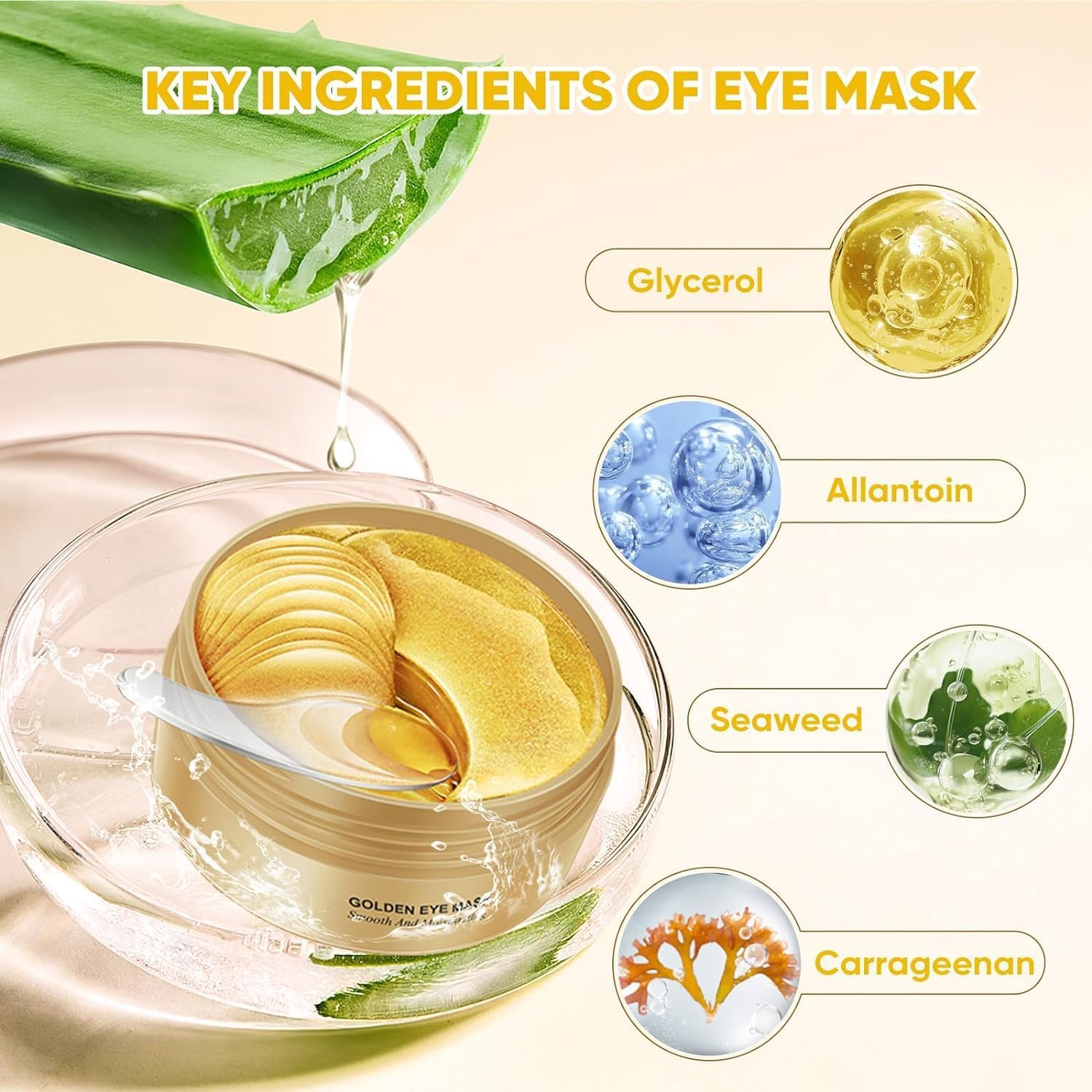 Parches para Ojos Máscaras de Ojos de Oro 24K - 32 Pares