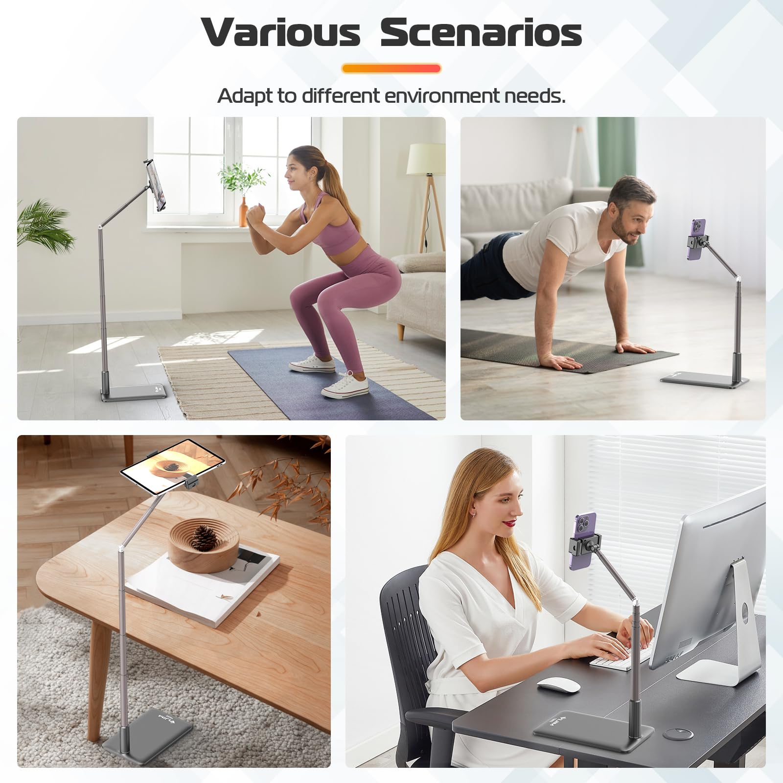 ULANZI Soporte de Suelo para Tabletas,Soporte para Teléfono para Grabación