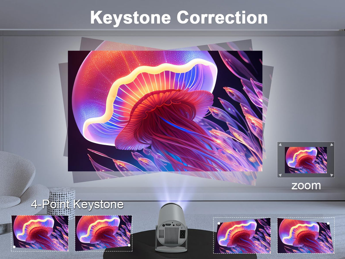 Magcubic HY300PRO Mini proyector portátil Auto Keystone, proyector Inteligente 4K/ 200 ANSI con WiFi 6, BT 5.0, Pantalla de 130 Pulgadas, Giro de 180 Grados, Sistema operativo Android Integrado 11.0