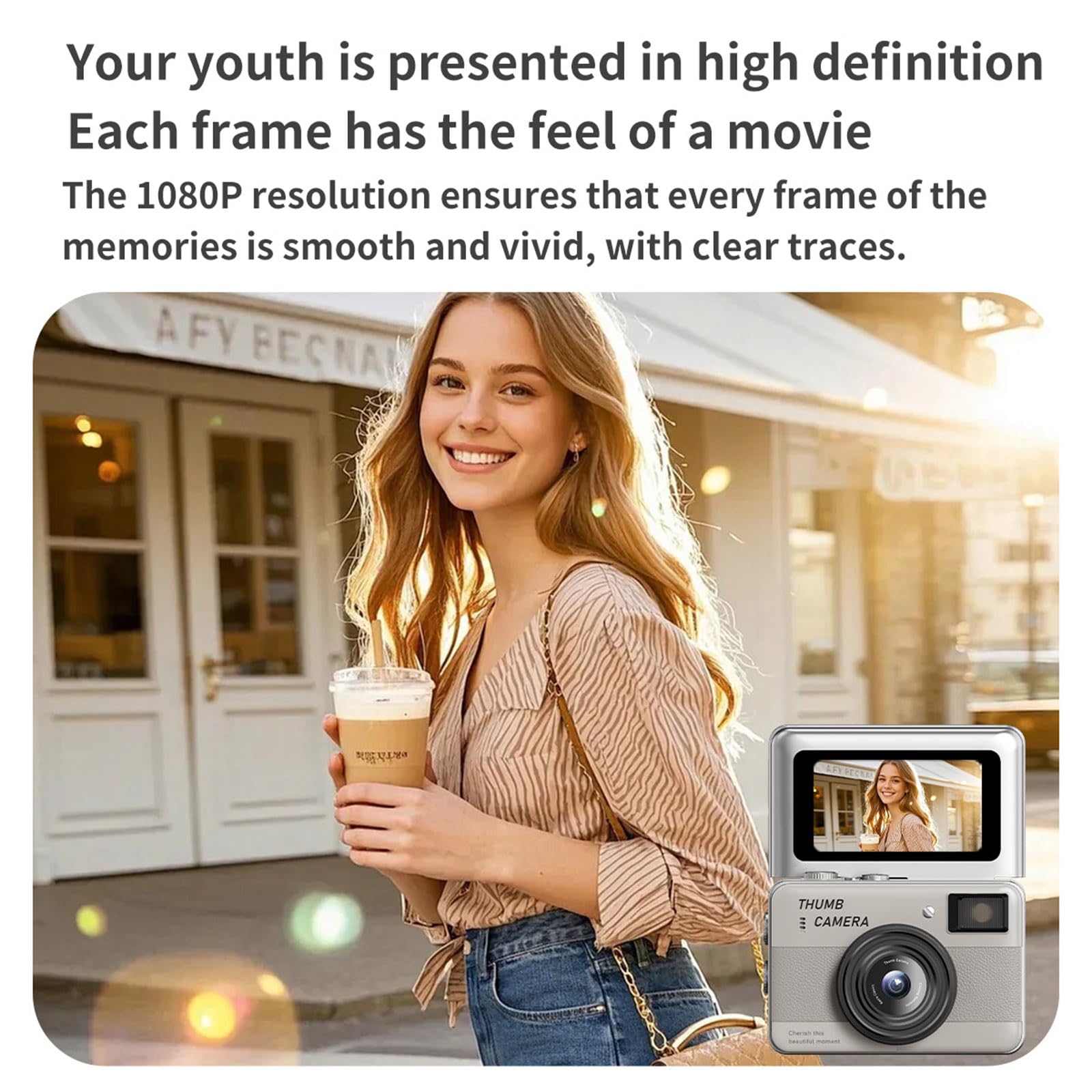 Pequeño llavero con cámara digital de 1080P y 16X ideal para videocámara viajes y Vlog Llavero pequeño digital