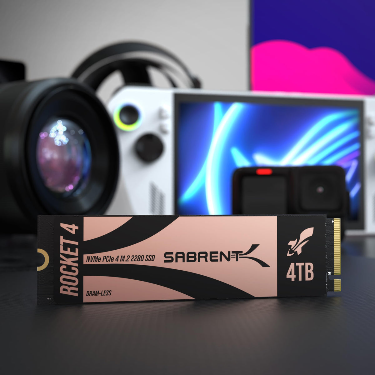 SABRENT Rocket 4 4 TB NVMe SSD PCIe Gen4 M.2 2280 Unidad Interna de Estado sólido de hasta 7450 MB/s de Lectura 6400 MB/s de Escritura para PS5 Desktop Laptop Gaming Almacenamiento de Alta Velocidad