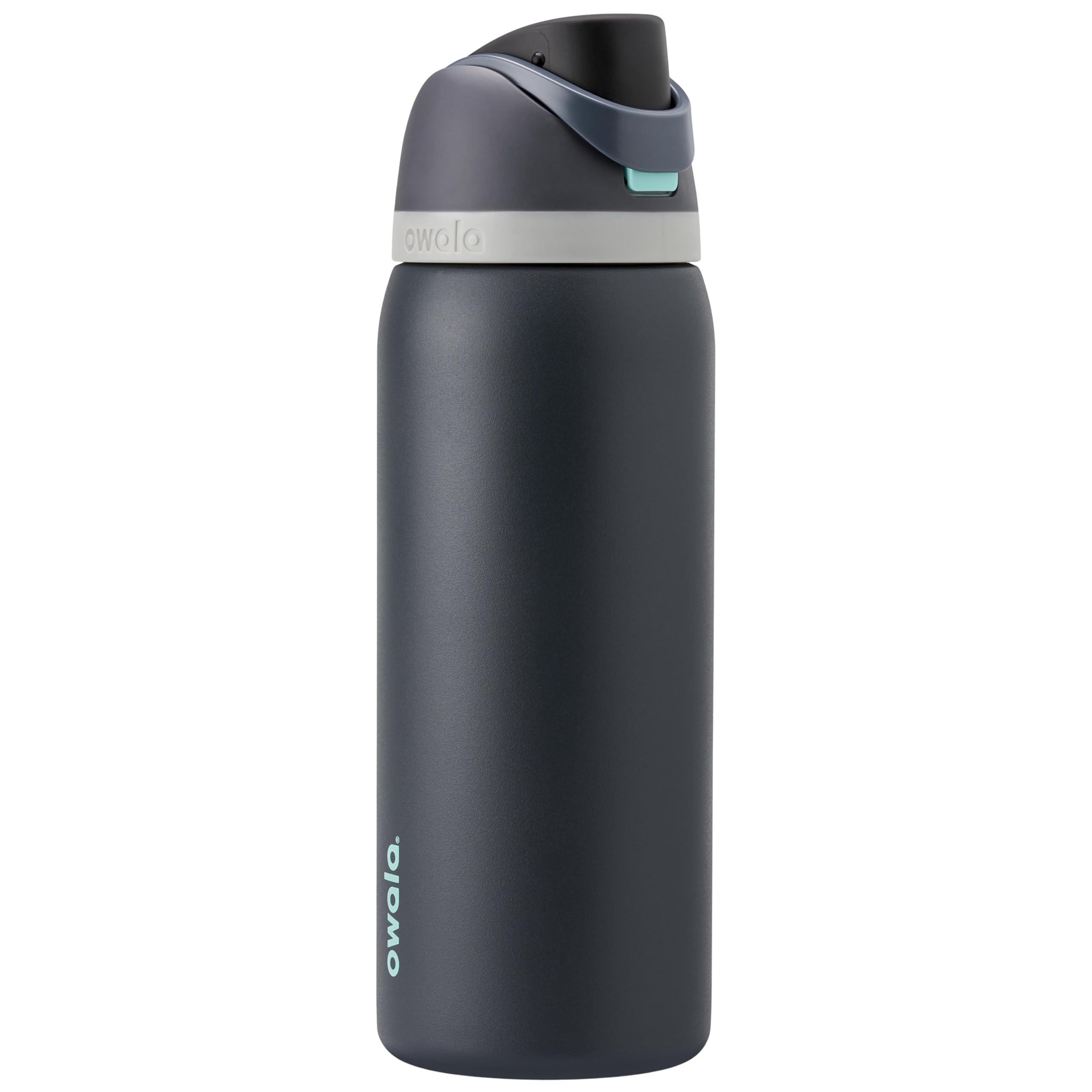 Owala FreeSip - Botella de agua aislada de acero inoxidable con pajita para deportes, viajes y escuela, botella de agua deportiva sin BPA, 32 onzas, marea brumosa