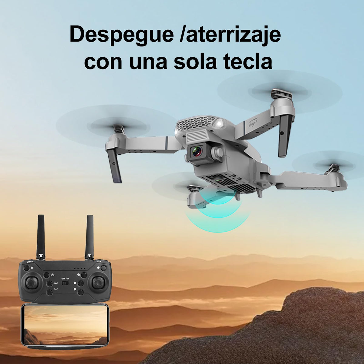 Mini Drone con Cámara 4K Dual Hd, Drone Control Remoto Posibilidad de Giro de 360°, Drones Antisísmicos Rastrear El Vuelo de 100 Metros, Dron con Camara para Adolescentes Principiantes Regalo
