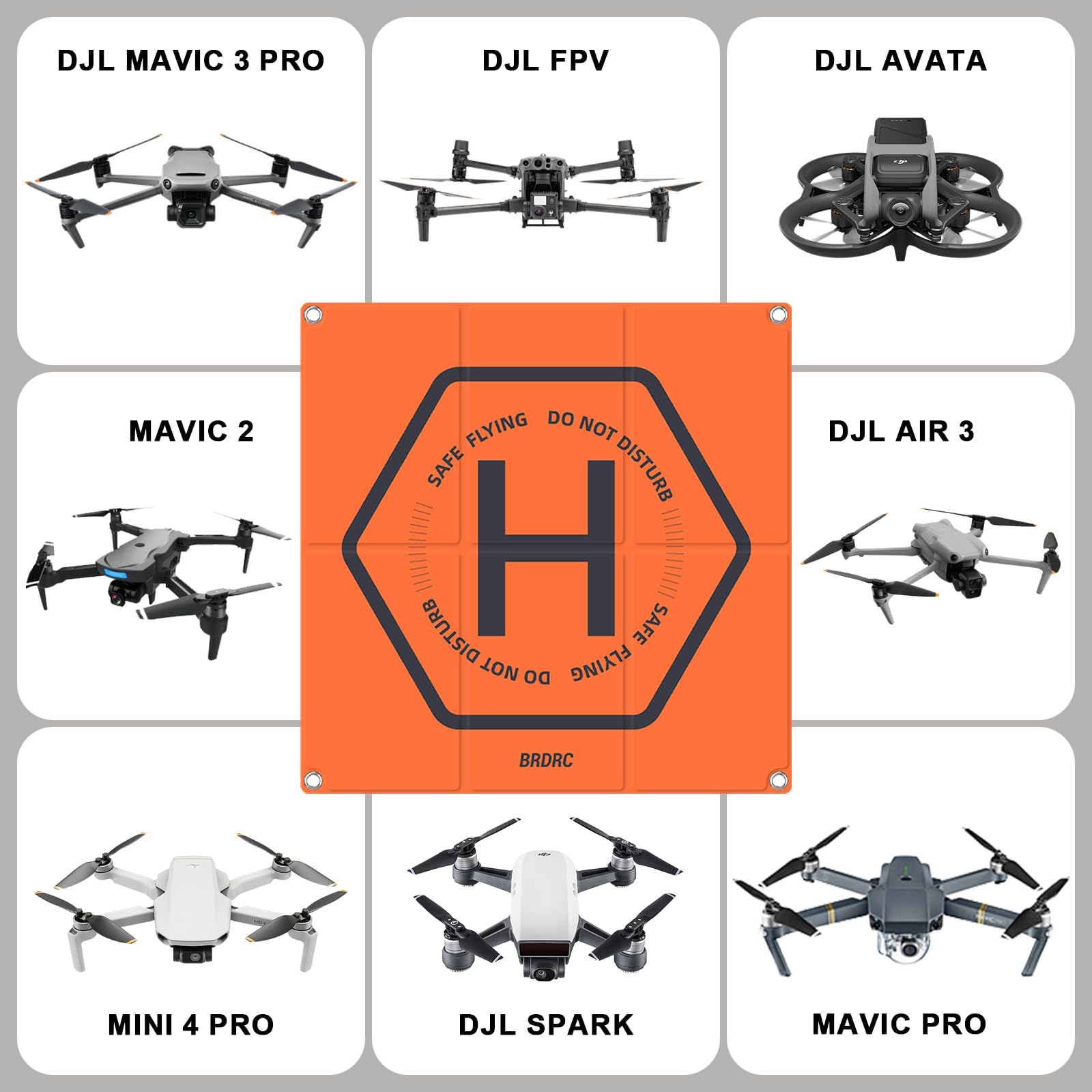 IEYGFAA Almohadilla de Aterrizaje para Drones,Doble Cara Impermeable 50cm (2 x 3) Drone Landing Pad Plegable,Nylon con Cuatro Clavos de fijación Compatible con dji Mini 4 Pro/Mini 3 Pro/Air 2S