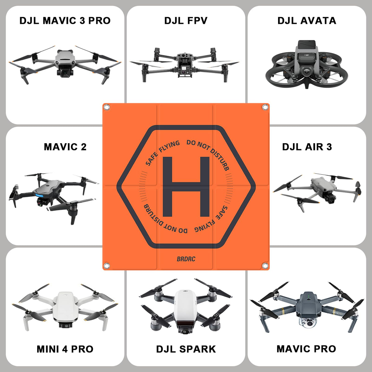 IEYGFAA Almohadilla de Aterrizaje para Drones,Doble Cara Impermeable 50cm (2 x 3) Drone Landing Pad Plegable,Nylon con Cuatro Clavos de fijación Compatible con dji Mini 4 Pro/Mini 3 Pro/Air 2S