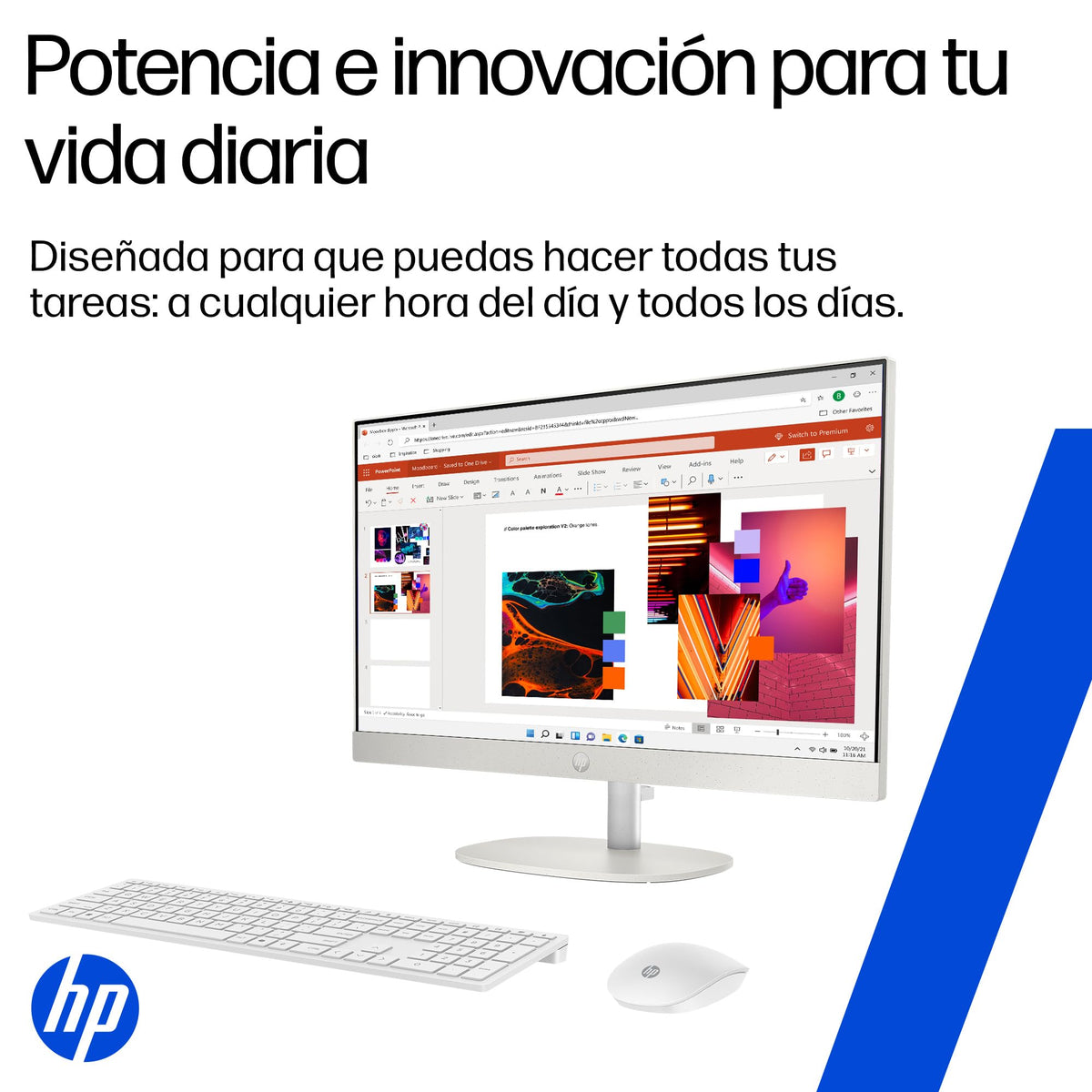 HP All-in-One 24-cr0330la, Desktop PC, Intel Core i3, 8 GB RAM, 512 GB SSD, FHD, 23.8", Windows 11 Home, Garantía México, Blanco