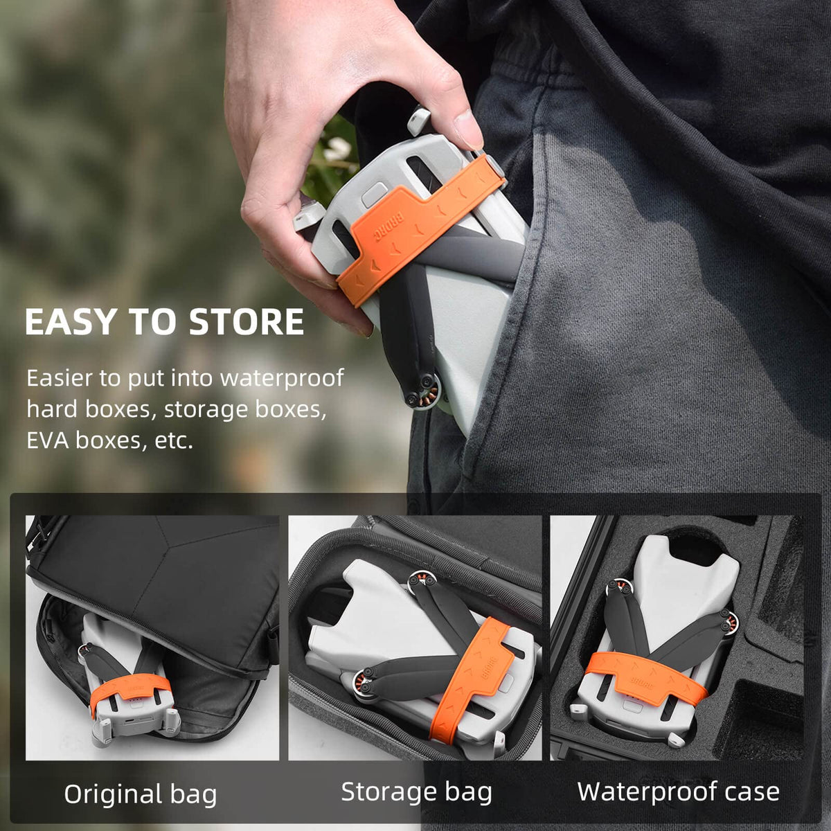 HeiyRC Mini 3 / Mini 3 Pro - Soporte para hélice, Protector de Correa de Apoyo, estabilizador para dji Mini 3 Series RC Drone Accesorios (Naranja)