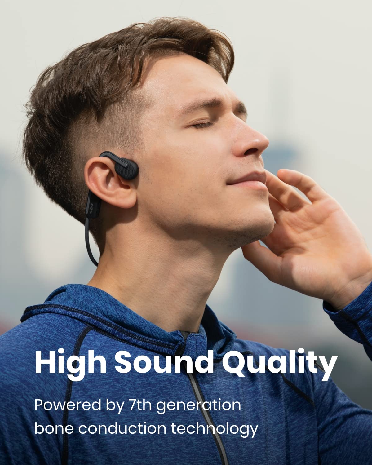SHOKZ OpenMove auriculares conducción ósea,Open-Ear auriculares deportivos inalámbricos con Bluetooth y micrófono,auriculares resistencia al agua IP55 para correr y ejercicio,6h Duración Batería, Gris