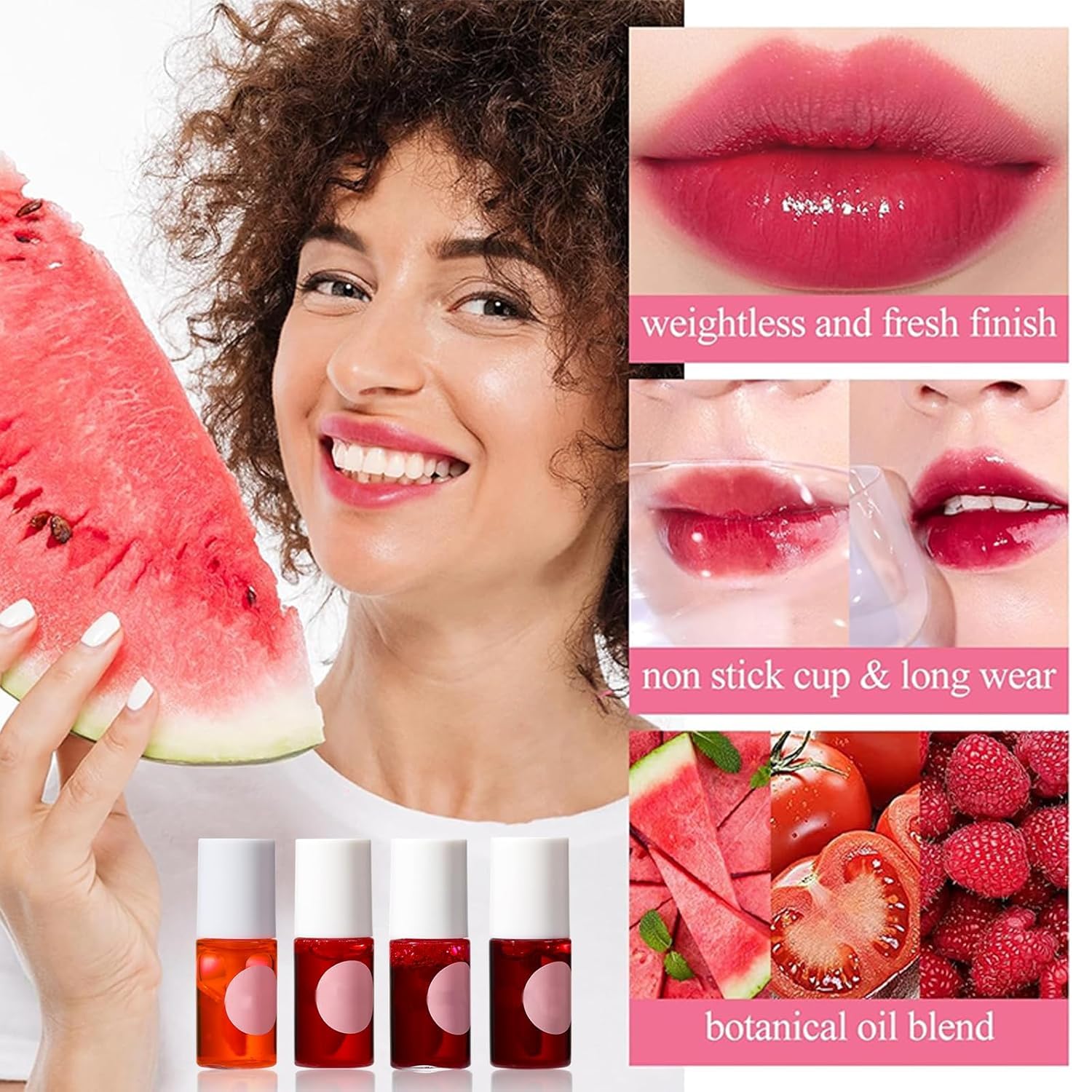 Tintas Labiales Permanente Tinte De Labios Gloss Liquida Water Tint Coreana Lip Maquillaje 4 Piezas LíQuidas Hidratante Mejillas Brillo Hydrating Cheek Hold Lipstick LáPiz Labial