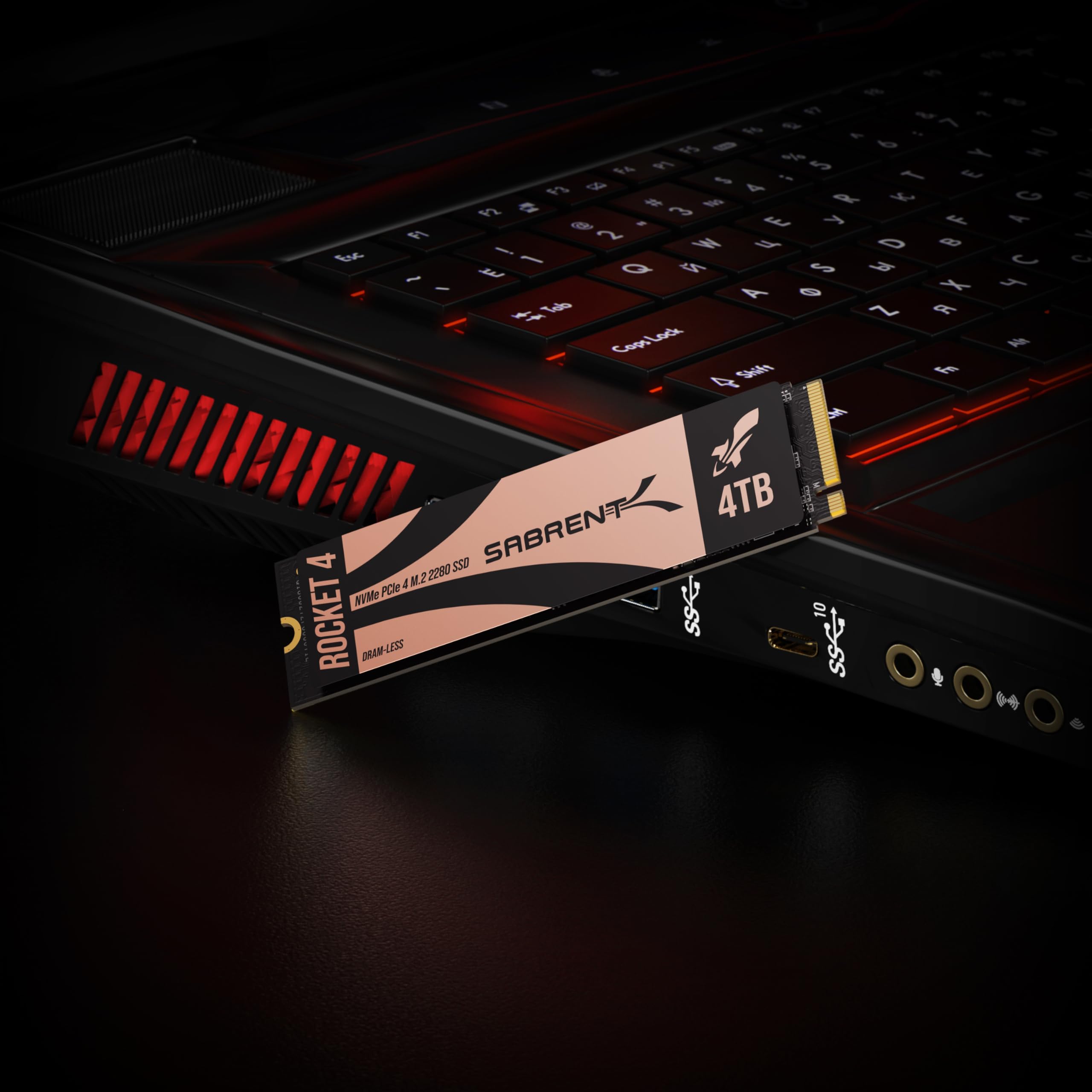 SABRENT Rocket 4 4 TB NVMe SSD PCIe Gen4 M.2 2280 Unidad Interna de Estado sólido de hasta 7450 MB/s de Lectura 6400 MB/s de Escritura para PS5 Desktop Laptop Gaming Almacenamiento de Alta Velocidad