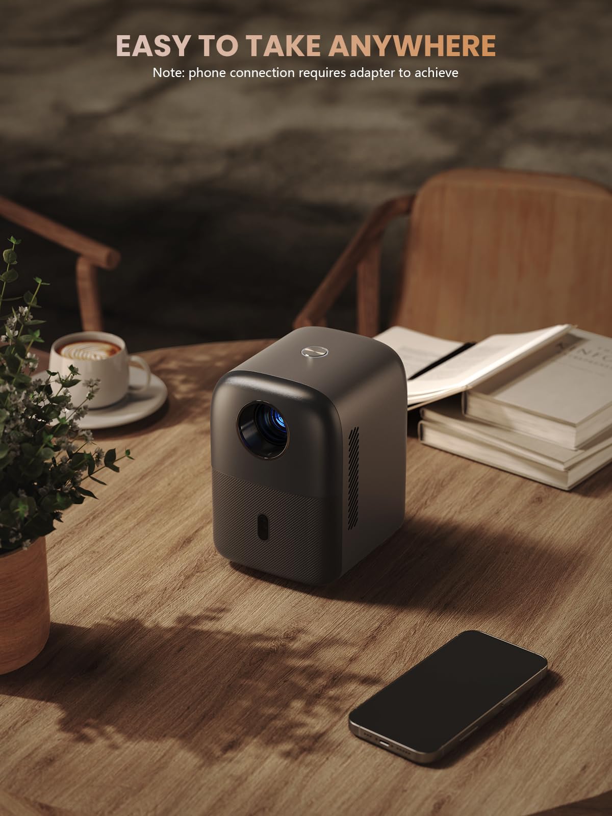 Groview [Mini proyector, proyector portátil Totalmente Sellado con Bluetooth, 75% de Zoom y bajo Nivel de Ruido, proyector de películas para teléfono/portátil/palillo/HDMI/USB