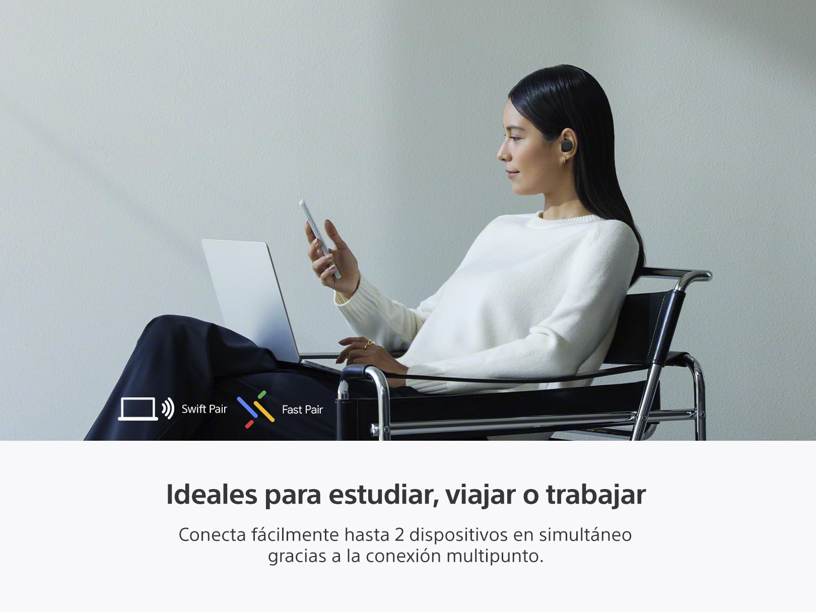 Sony WF-C710N Auriculares inalámbricos con cancelación de Ruido, hasta 30 Horas de batería, Ligeros y compactos, Color Negro