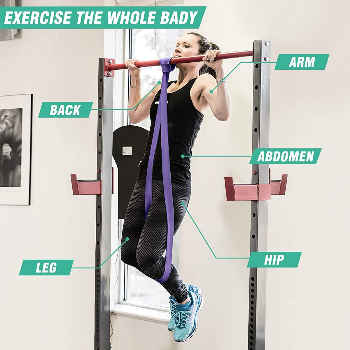 JASUVII Bandas de Resistencia -4Pack Bandas elásticas, Loop Bands, Bandas de Ejercicio, Correas de Asistencia para Pull ups, Bandas Elásticas para Ejercicio en Casa o Gimnasio