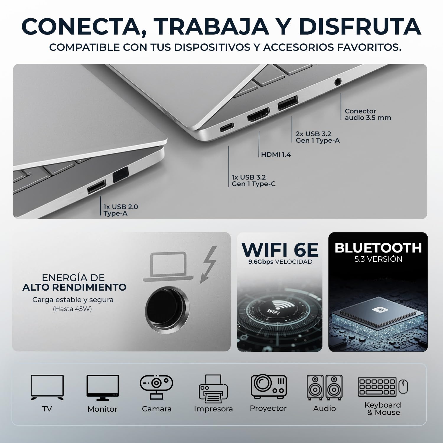 ASUS Laptop Vivobook 15 Intel Core i3 1315U 16GB 512GB SSD 15.6” Full HD W11 Plata Teclado Español Ideal para Trabajo y Multitarea