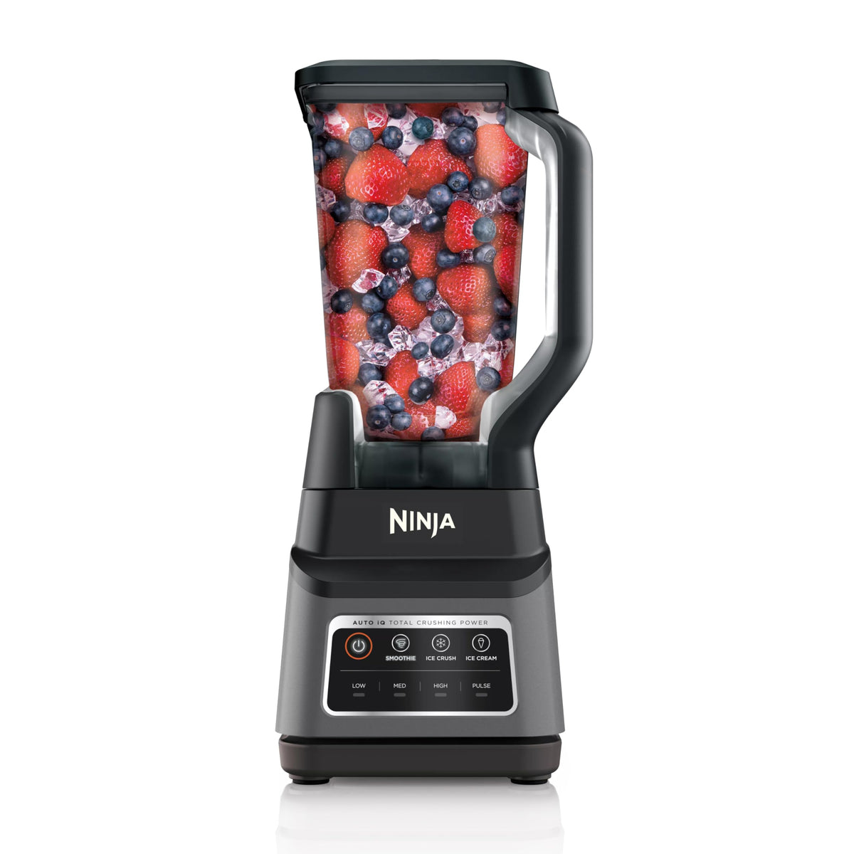 Ninja - Licuadora BN701 Professional Plus, 1400 vatios máximos, 3 funciones para batidos, bebidas congeladas y helados con Auto IQ, jarra y tapa de trituración total de 72 onzas*, gris oscuro