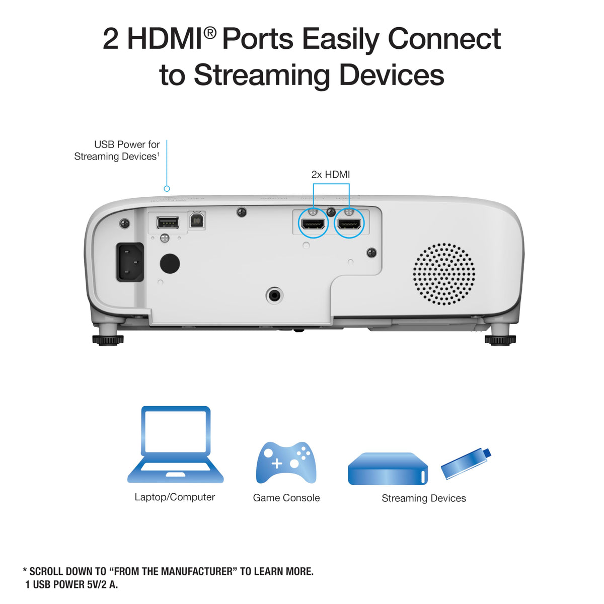 Epson Home Cinema 980 - Proyector de 3 Chips 3LCD 1080p de 4.000 lúmenes, Color y Brillo Blanco, Sala de transmisión/Juegos, Sala de Medios, Altavoz Integrado, inclinación automática de Imagen