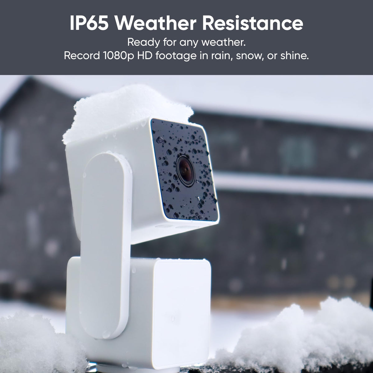 Wyze CAM Pan v3 Cámara de Seguridad Exterior e Interior, 1080p Full HD, Visión Nocturna a Color, Resistencia IP65 - Blanco