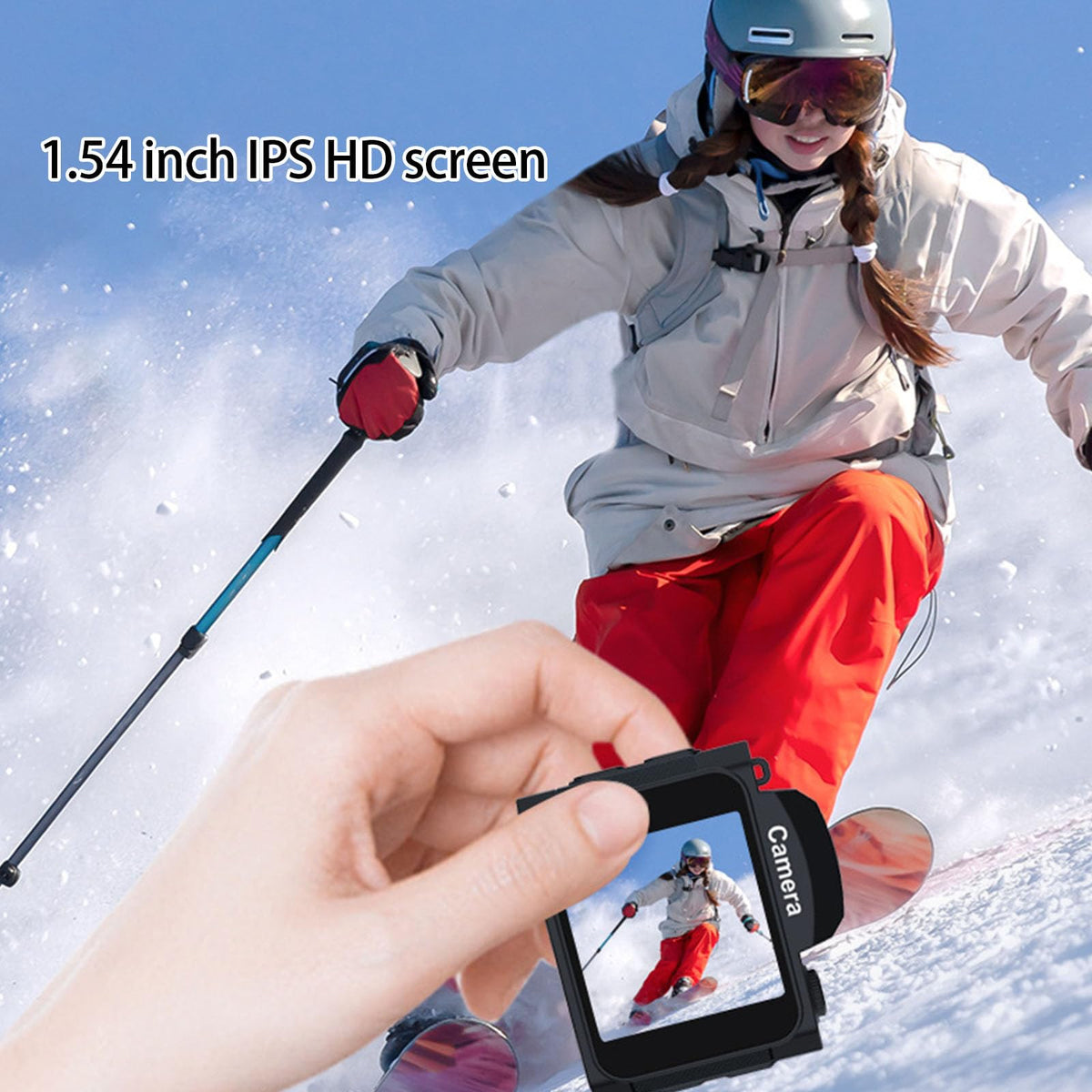 Cámara compatible con viajes 4K vídeo 64 megapíxeles fotos con operación con una sola mano escenario de disparo dinámico cámara de viaje portátil