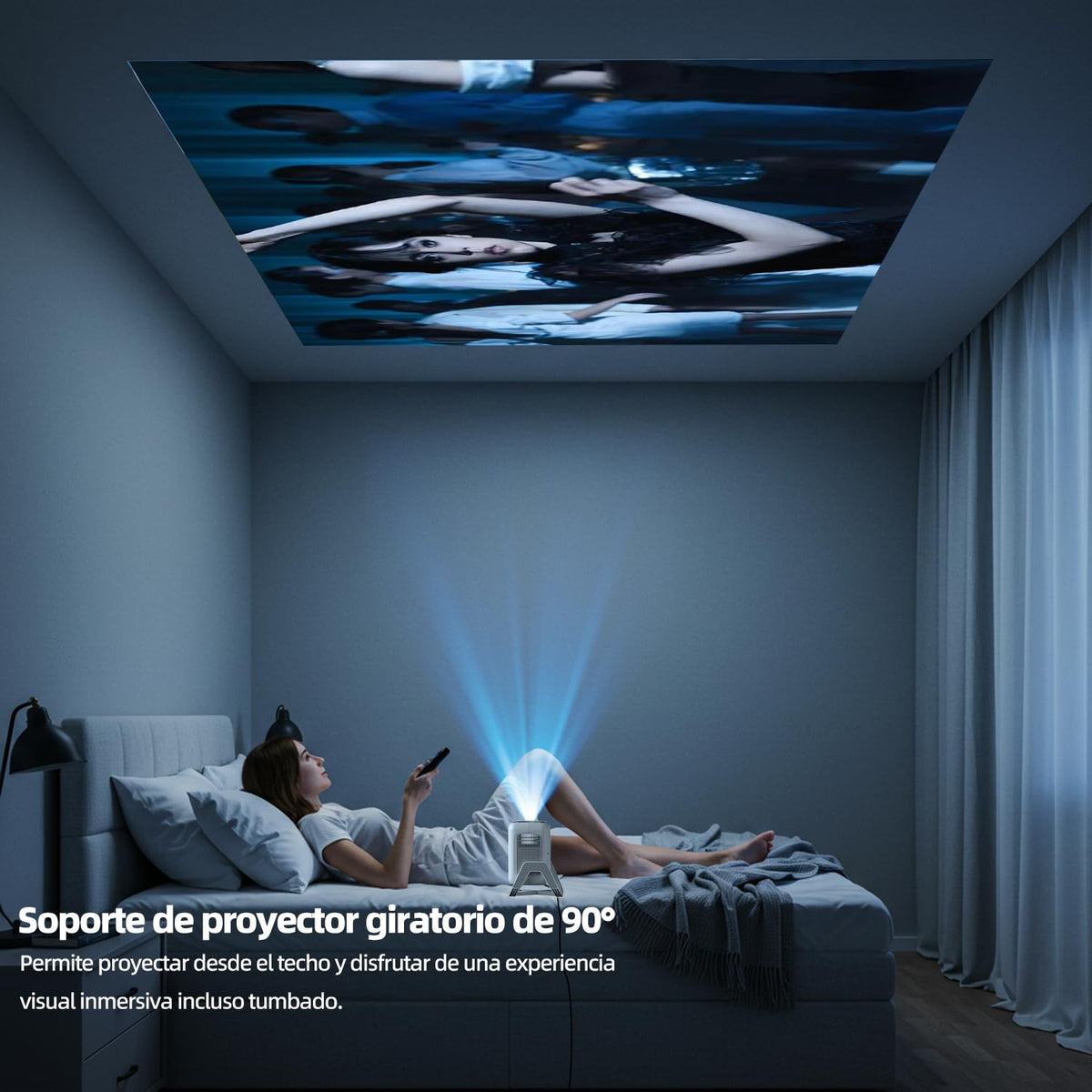 Bettdow Compatible Netflix Licencia Mini Proyector con WiFi y Bluetooth 5.2,Android 13 Proyector Portátil 1080P con Soporte 4K,Auto Keystone,Control Vocal,Netflix/Youtube/Prime Video/D+ Integrado