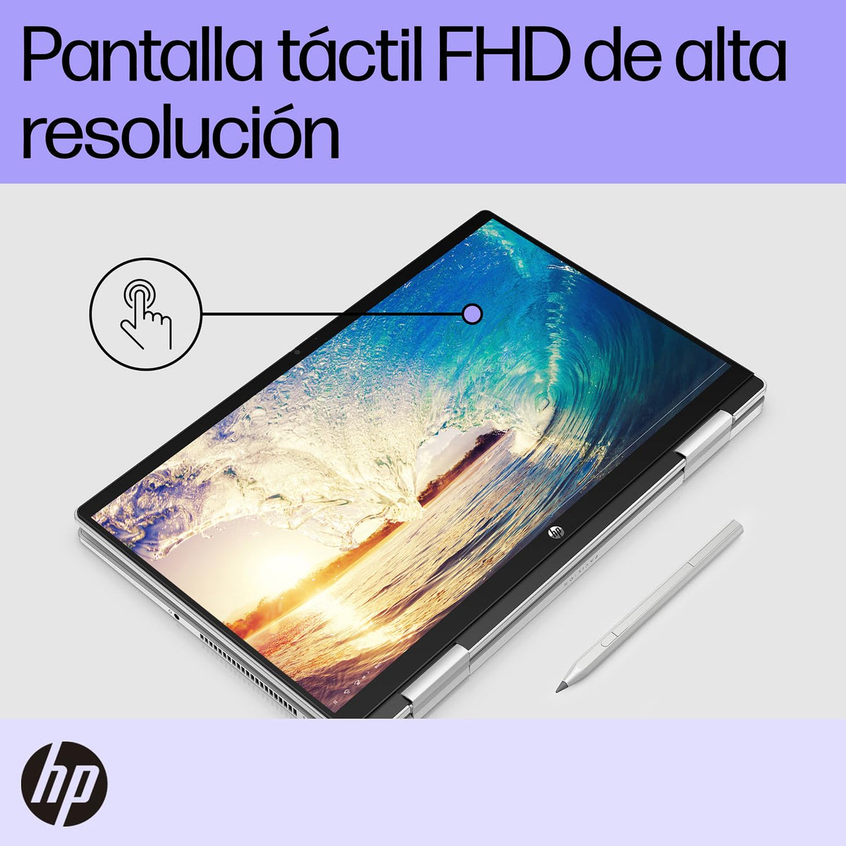HP Laptop Pavilion x360 14-ek0010la, Intel Core i3, 8 GB RAM, 512 GB SSD, FHD, 14", Táctil, Windows 11 Home, Teclado en Español, Garantía México, Plateado