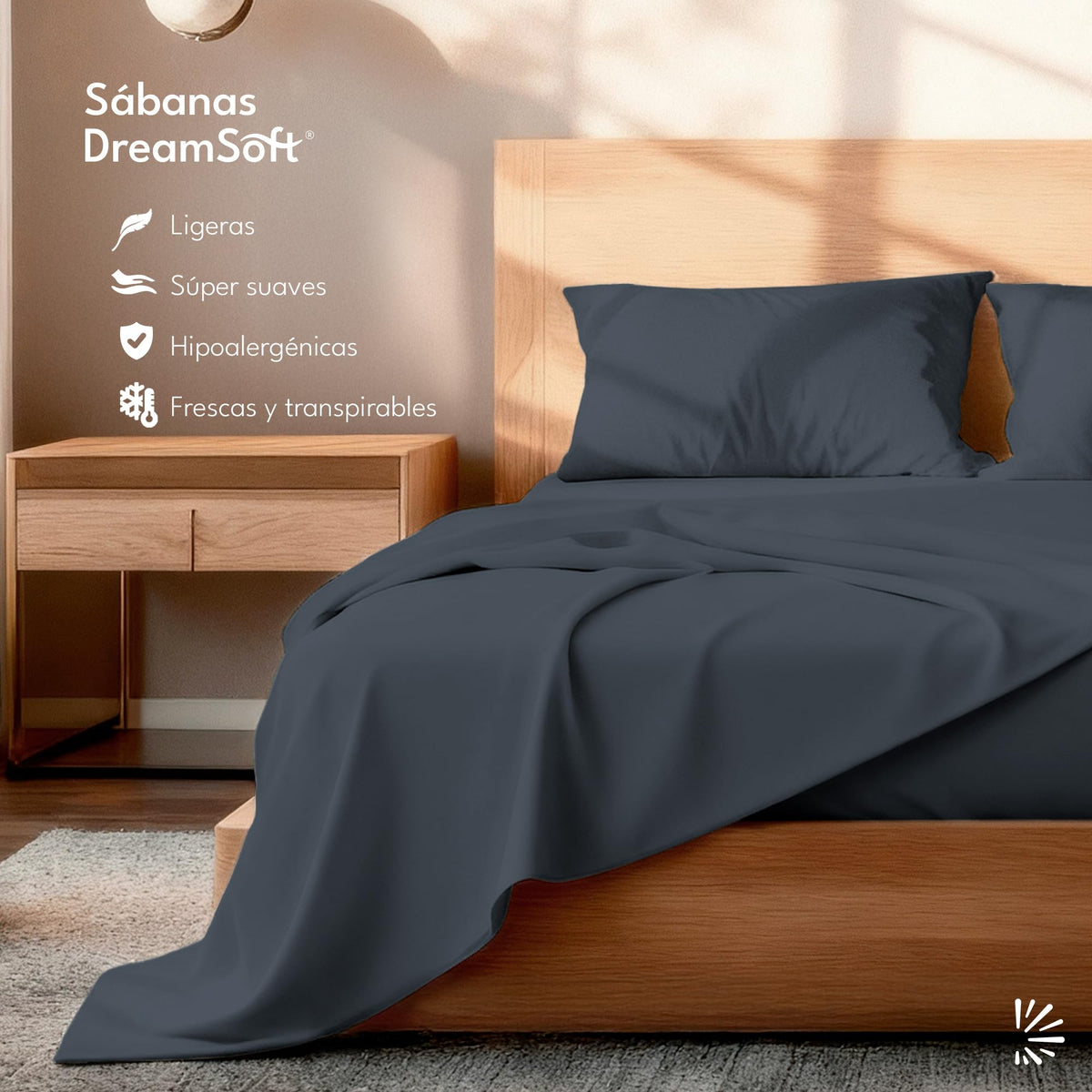 Dreamlab Juego de Sábanas Premier 1800 Collection. Sábanas de Microfibra de Lujo de Doble Cepillado (Gris Grafito, King Size)