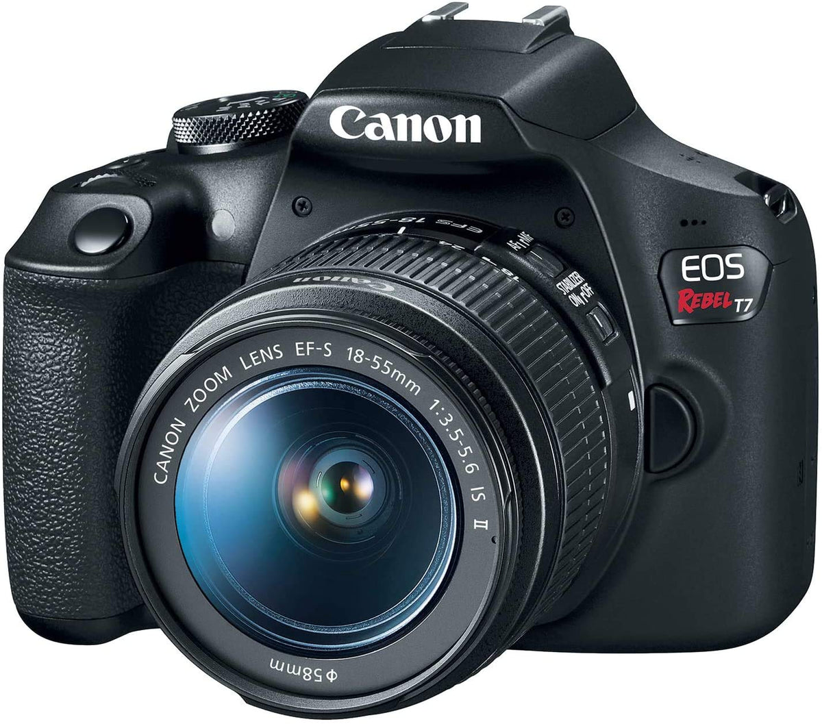 Canon EOS Rebel T7 - Cámara réflex digital con Canon EF-S 18-55 mm f/3.5-5.6 is II Lens + 2 tarjetas de memoria de 32 GB + filtros + kit de accesorios preferidos