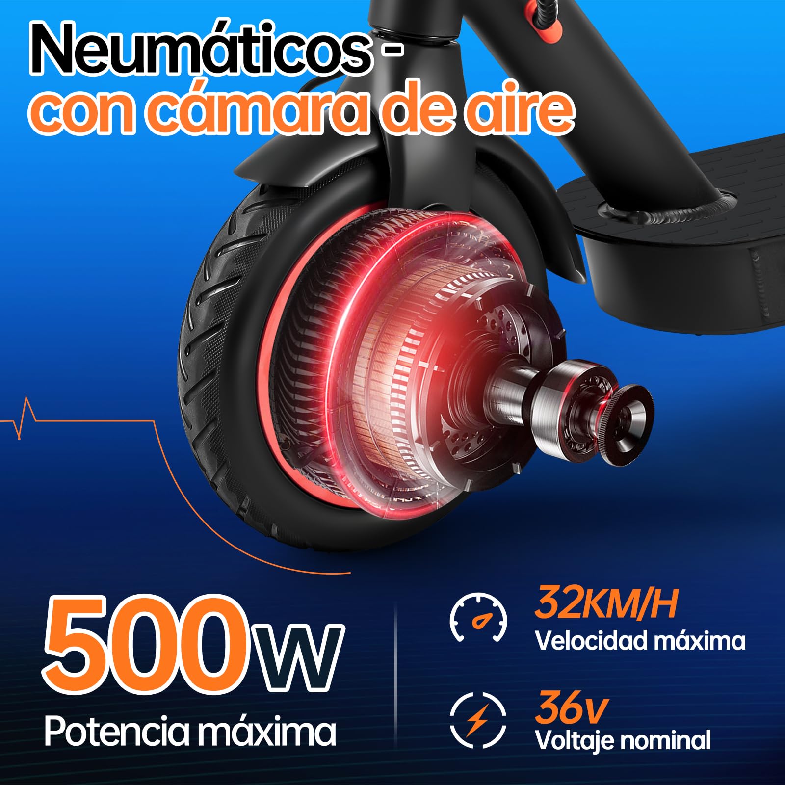 HONEYWHALE M2 Pro Scooter Eléctrico Adulto 500W-32KM/H-22KM Patin Electrico