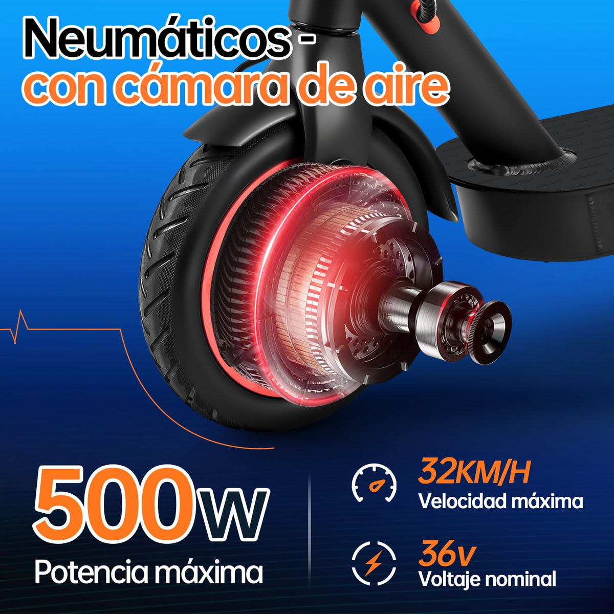 HONEYWHALE M2 Pro Scooter Eléctrico Adulto 500W-32KM/H-22KM Patin Electrico