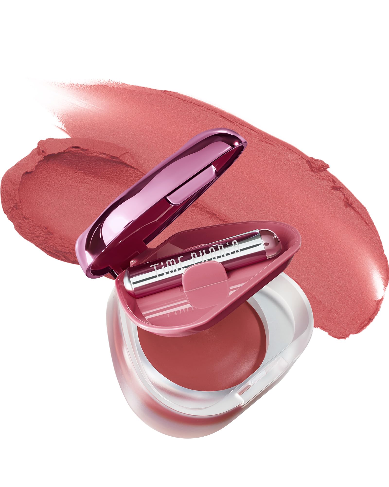 TIMEPHORIA Tinta para Labios y Mejillas 3 en 1, Labial de Lodo Velvet Mate Difuminado, Rubor en Crema de Larga Duración con Aplicador de Silicón, Maquillaje Multiusos para Rostro y Ojos 009 Cosmic