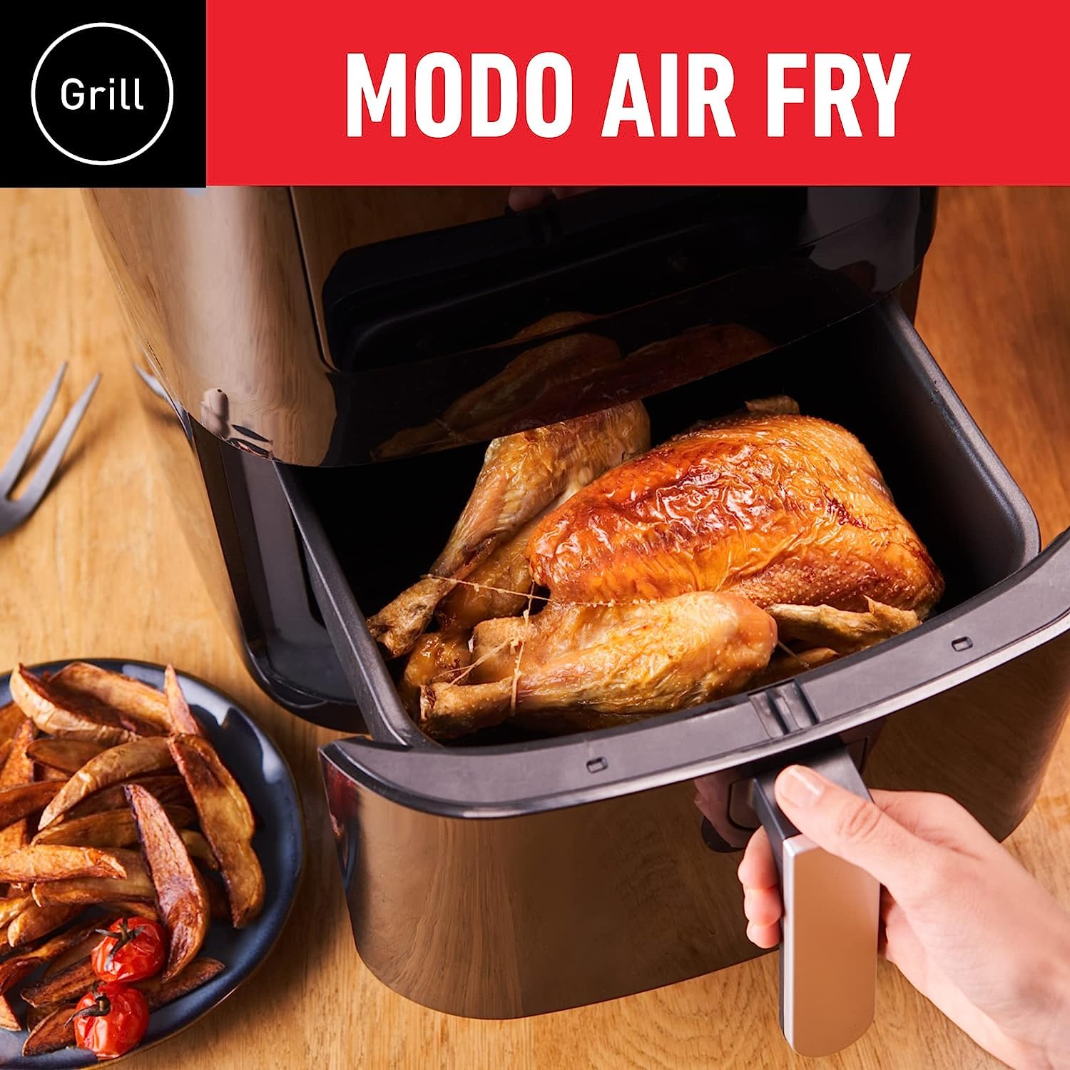 T-fal Freidora de Aire Digital Easy Fry & Grill, ¡La primera Freidora de Aire 2 en 1, con su función única de asar a la parrilla! Cuenta con 8 menús automáticos. Capacidad 4.2 L,EY505850