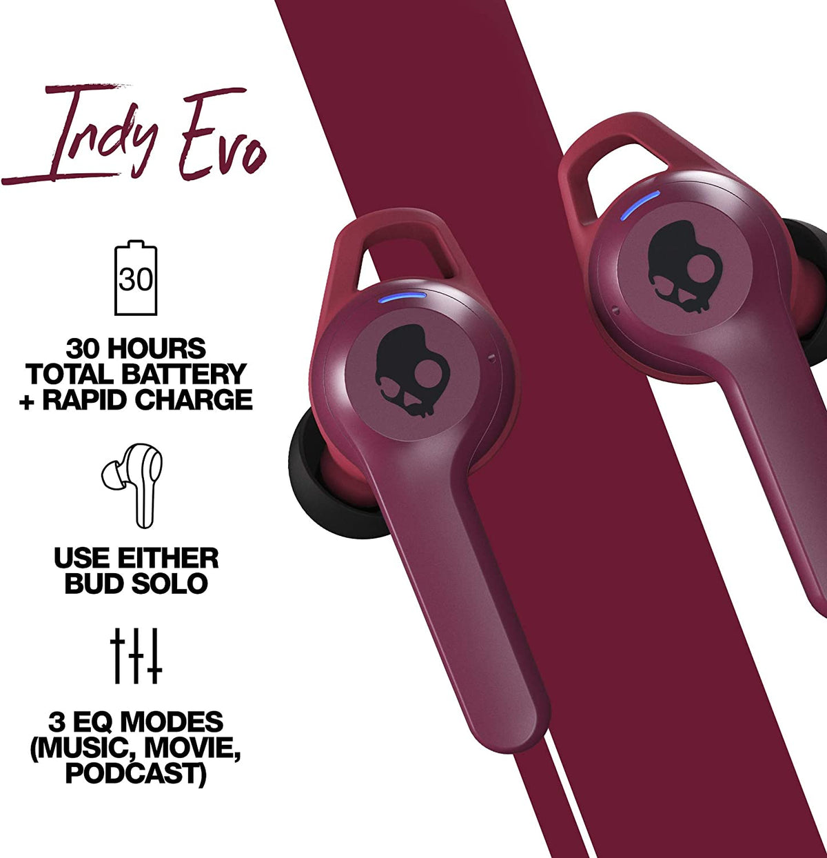 Skullcandy Indy Evo True Wireless Deep Red (Reacondicionado)