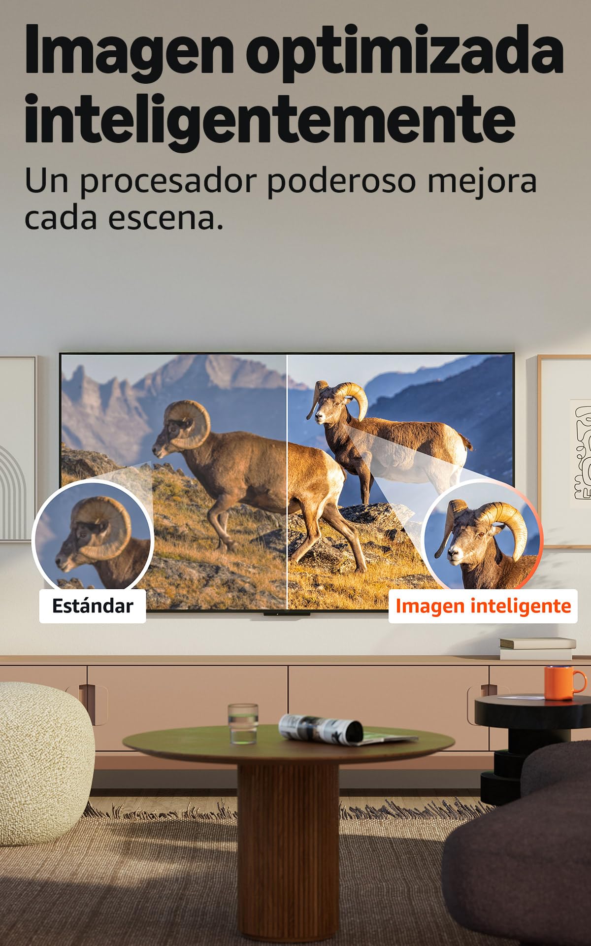 Televisión inteligente Amazon Ember Serie Mini-LED de 55" de QLED UHD en 4K, Dolby Vision IQ, modo juego de 144 Hz, fondo ambiental y manos libres con Alexa (modelo más reciente)