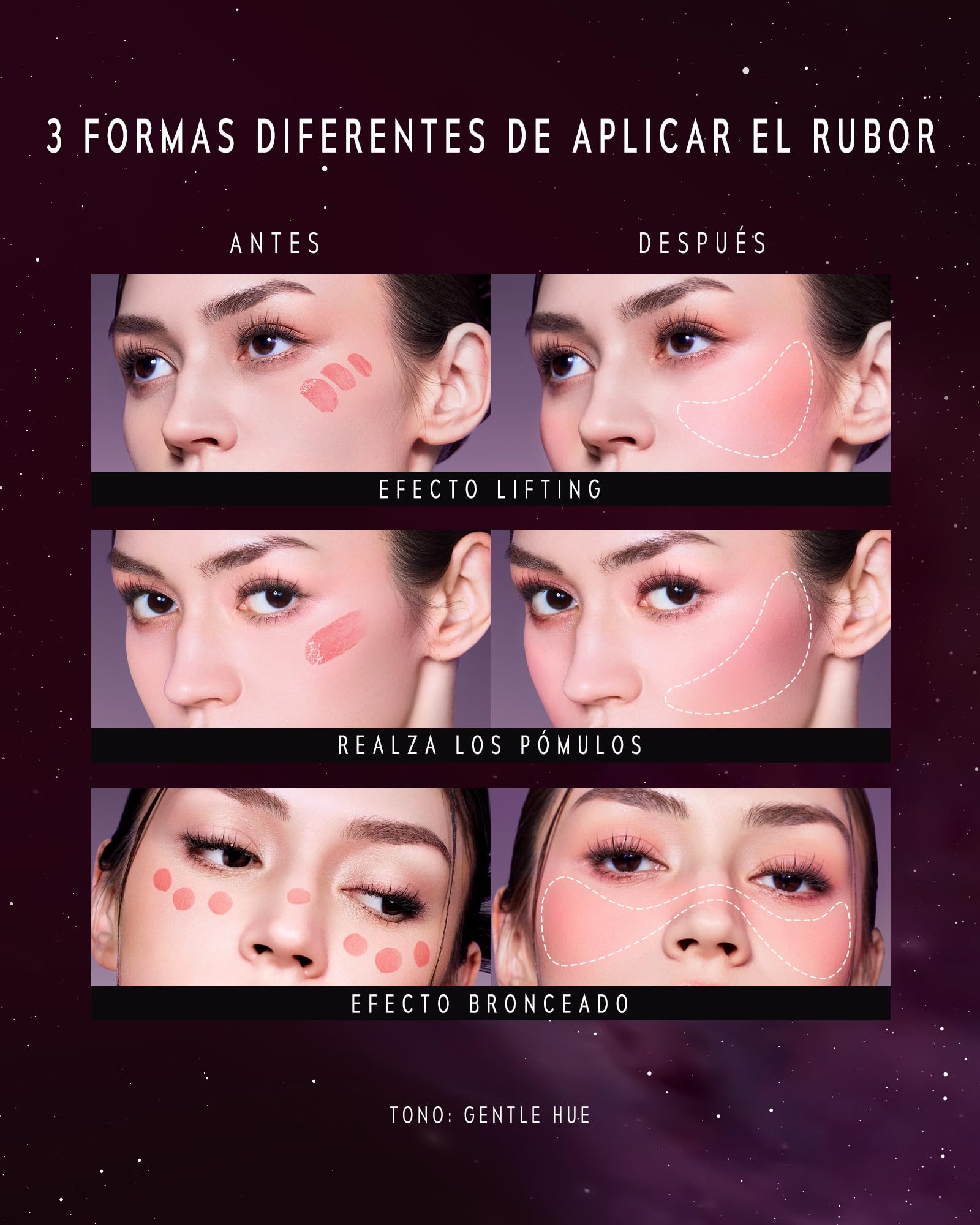TIMEPHORIA Rubor Líquido para Mejillas - Blush líquido Maquillaje de Alta Pigmentación y Larga Duración, Acabado Mate Natural y Textura Ligera, Fórmula Difuminable Enriquecida,5g,01#SERENE PEACE