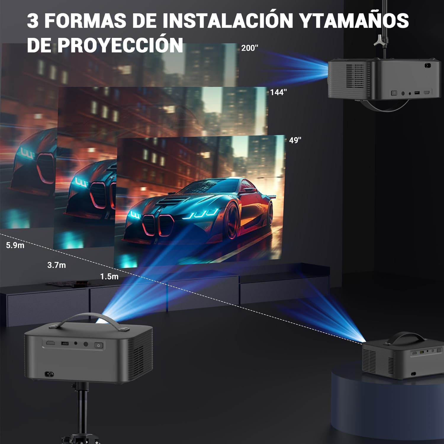 [Licencia Netflix] Mini Proyector Portatil Inteligente 4K con Sistema Linux