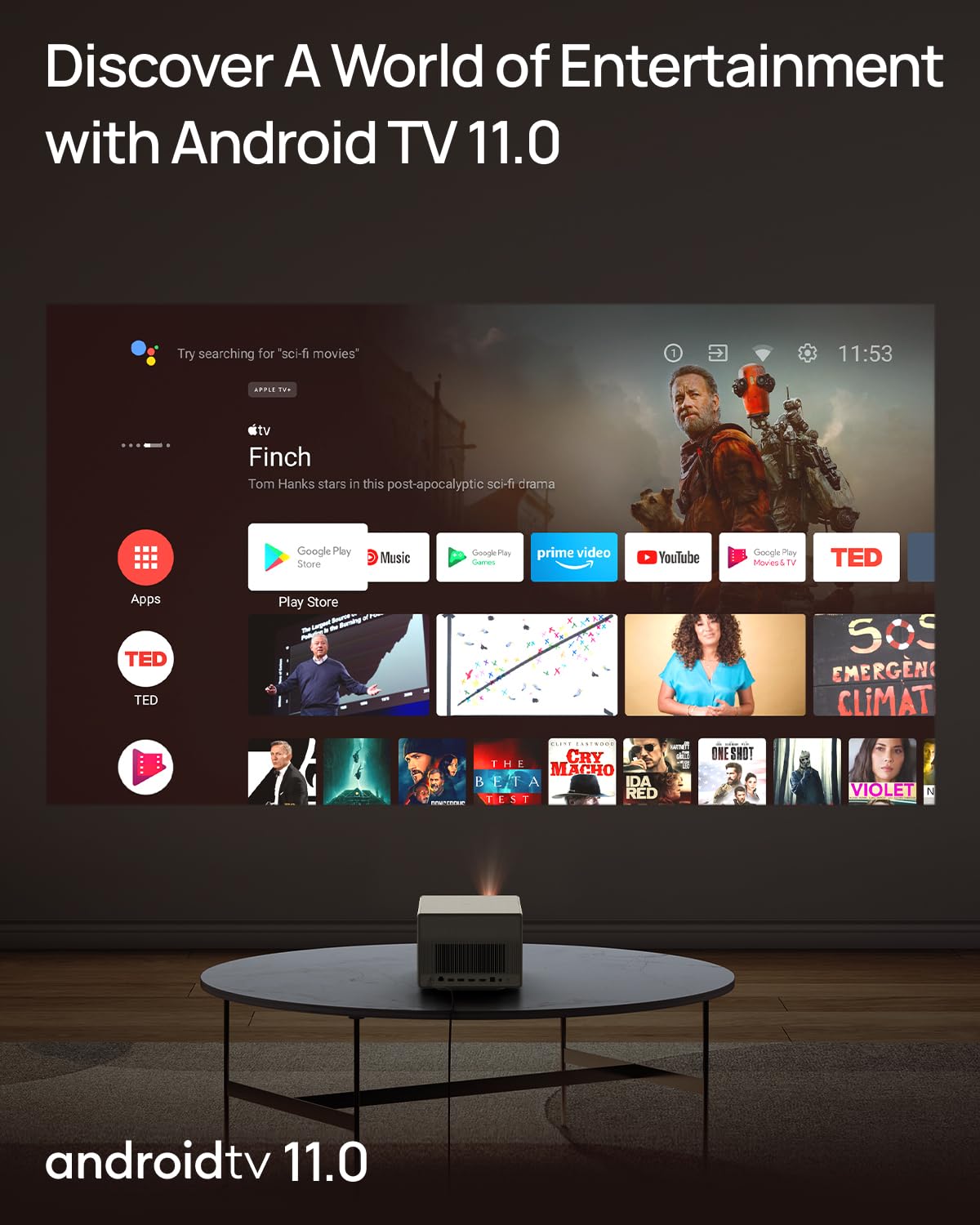 XGIMI HORIZON Proyector Ultra 4K, Dolby Vision, 2300 lúmenes ISO, 2 x 12W altavoces Harman Kardon, proyector de cine en casa con WiFi y Bluetooth, luz dual, 3D activo, 200 pulgadas