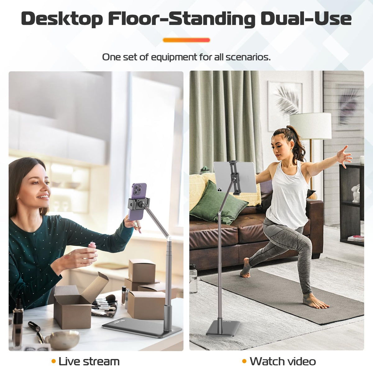 ULANZI Soporte de Suelo para Tabletas,Soporte para Teléfono para Grabación