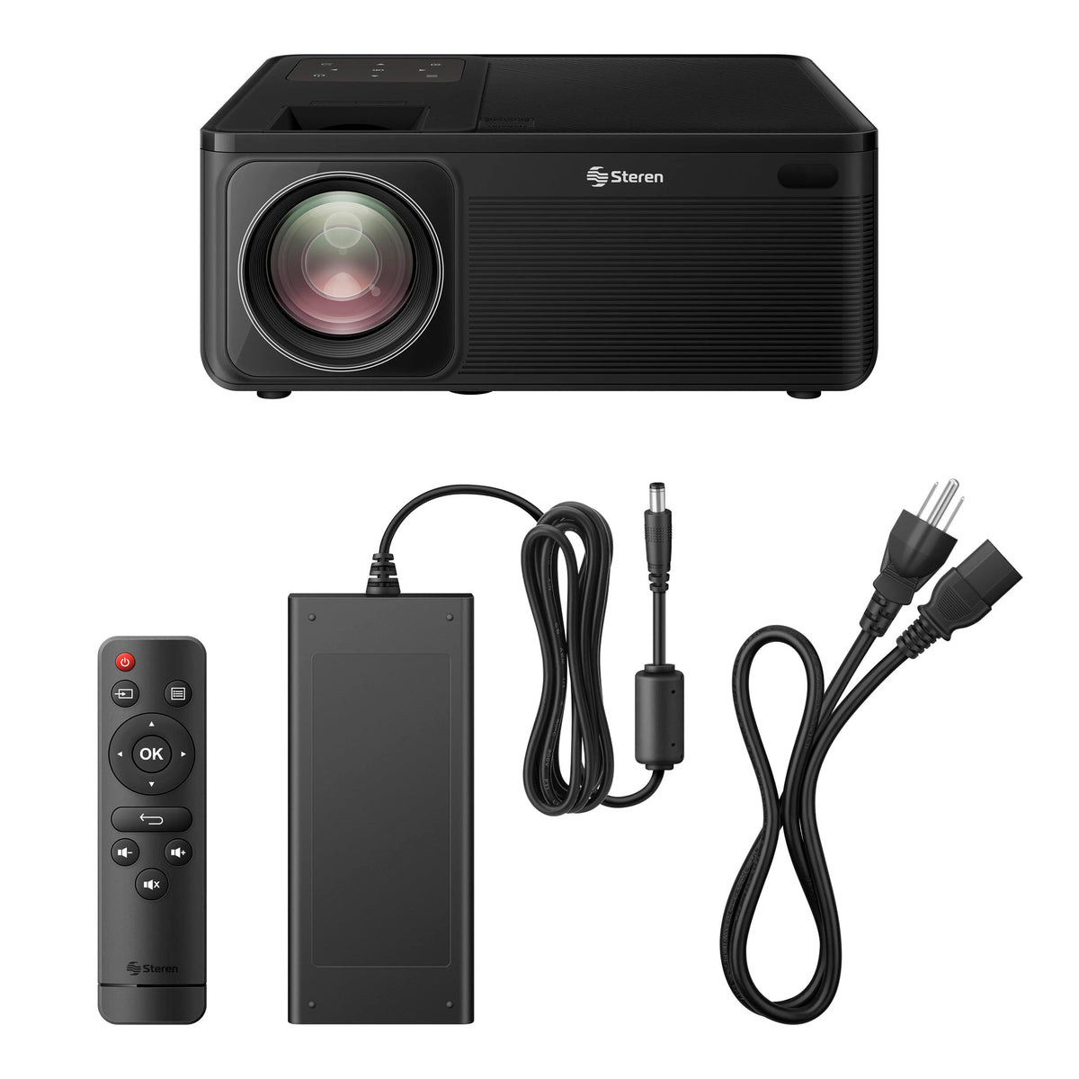 STEREN Proyector Multimedia Full HD de 600 ANSI LM con función Espejo | Bluetooth, Función Espejo, Cine en Casa, Pantalla Grande PRO-550