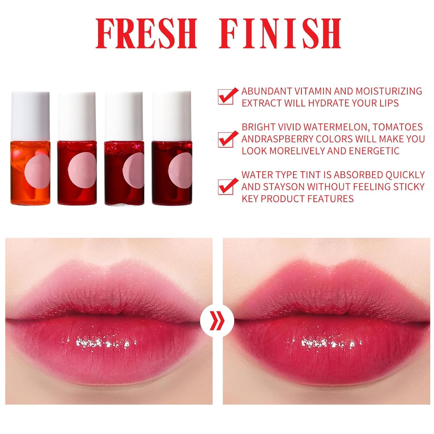 Tintas Labiales Permanente Tinte De Labios Gloss Liquida Water Tint Coreana Lip Maquillaje 4 Piezas LíQuidas Hidratante Mejillas Brillo Hydrating Cheek Hold Lipstick LáPiz Labial