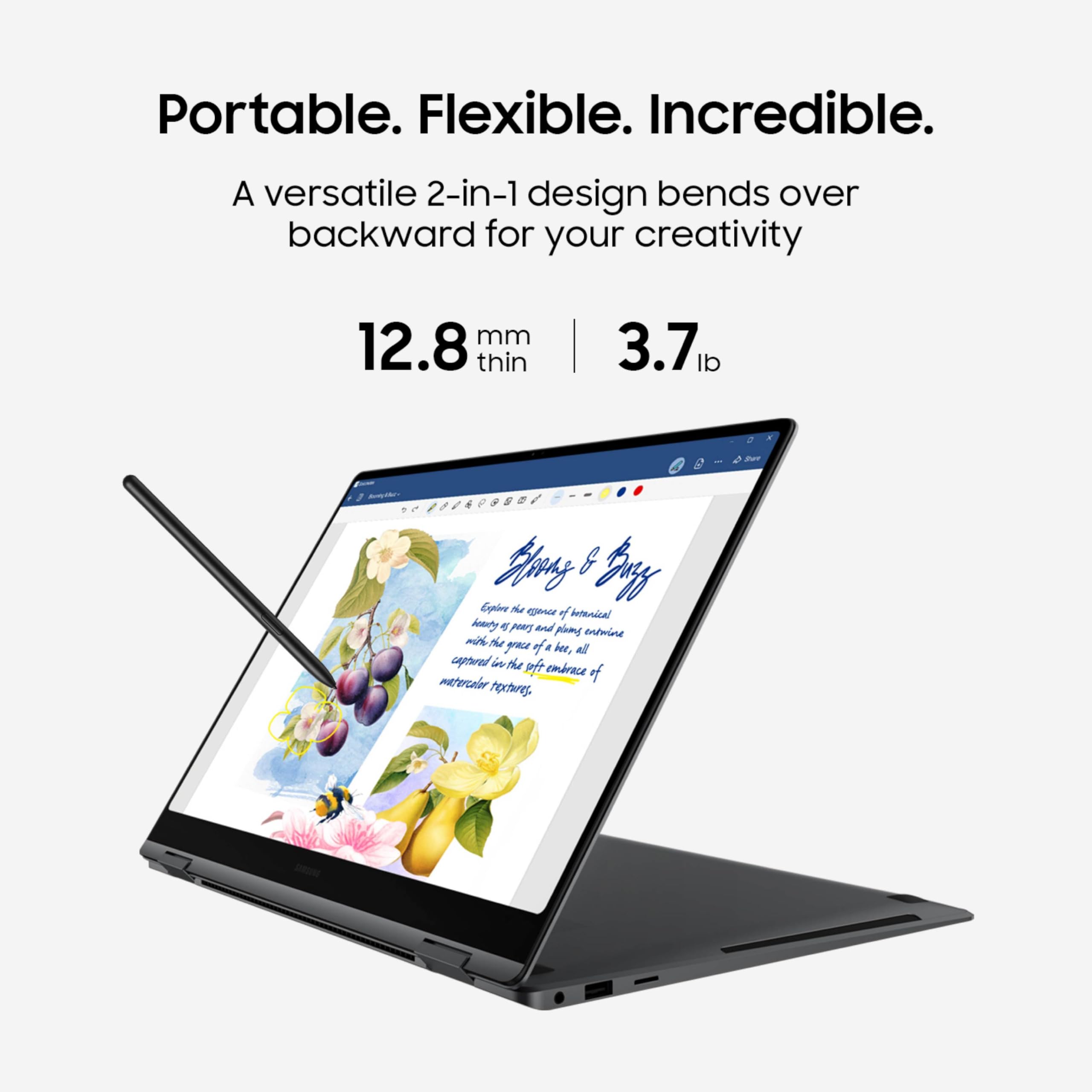SAMSUNG Galaxy Book5 Pro 360 Copilot+ PC de 16 pulgadas, computadora portátil AI Business, Windows 11 Pro, procesador Intel Core Ultra 7 258V, visualización táctil AMOLED 3K, 32GB / 1TB, 120HZ, modelo