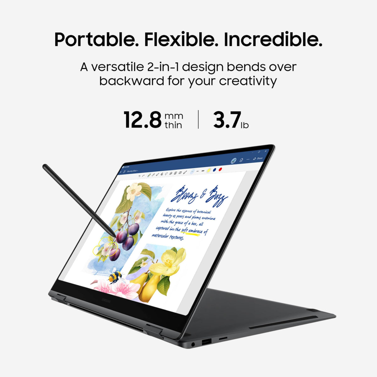 SAMSUNG Galaxy Book5 Pro 360 Copilot+ PC de 16 pulgadas, computadora portátil AI Business, Windows 11 Pro, procesador Intel Core Ultra 7 258V, visualización táctil AMOLED 3K, 32GB / 1TB, 120HZ, modelo