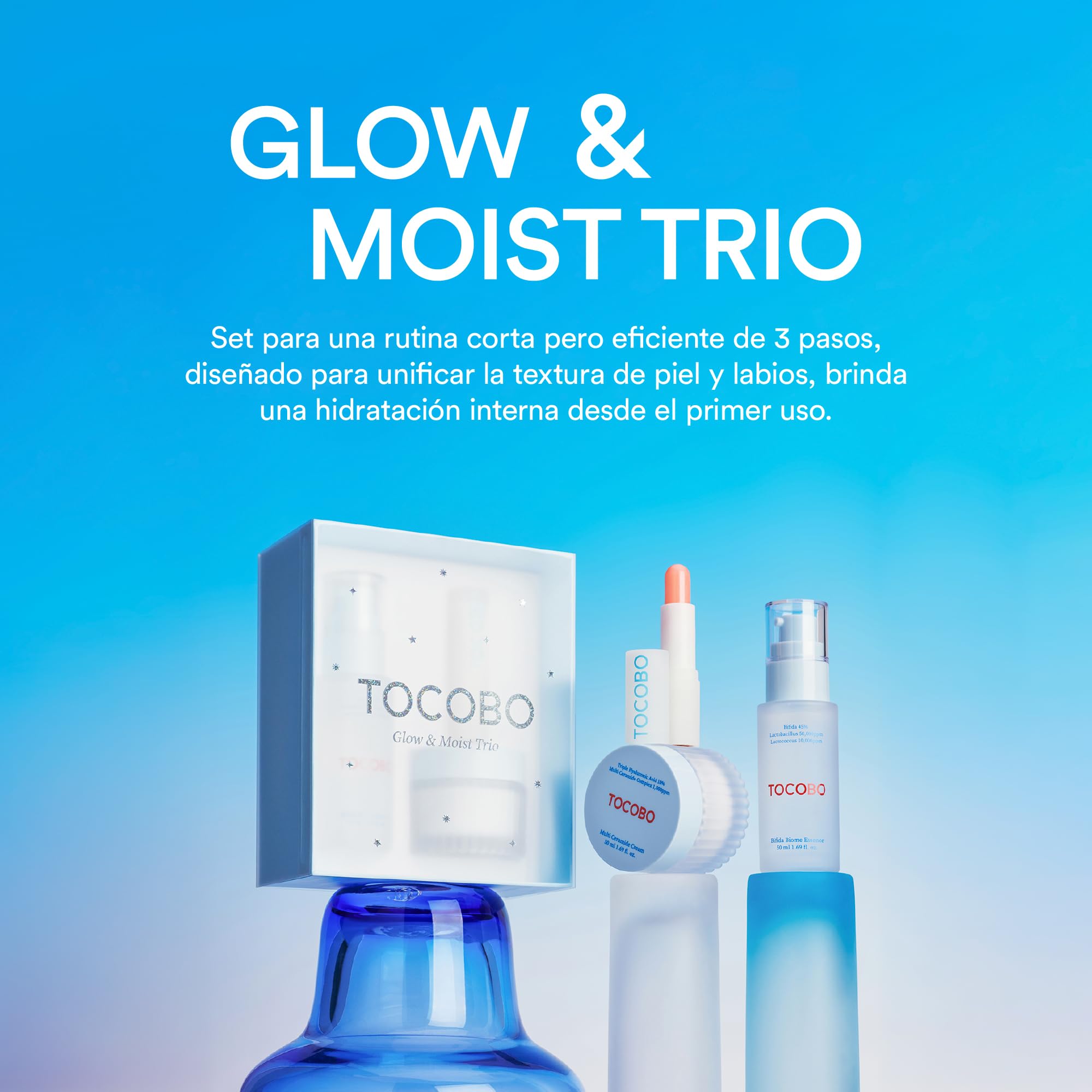 TOCOBO Glow & Moist Trio Set Kit de Cuidado Facial Coreano para Hidratar e Iluminar la Piel