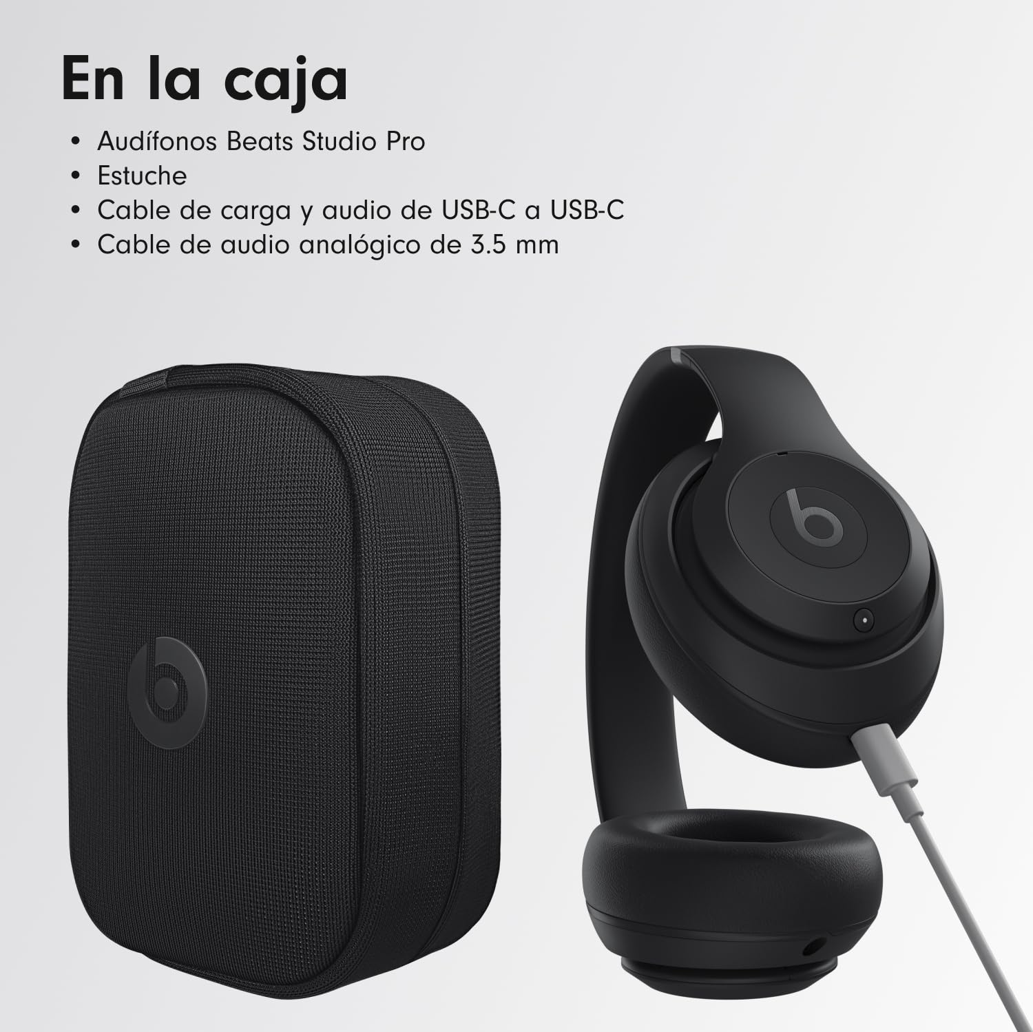 Beats Studio Pro - Audífonos Bluetooth inalámbricos con cancelación de Ruido - Audio Espacial Personalizado, Audio Lossless Mediante USB-C, compatibilidad con Apple y Android - Negro