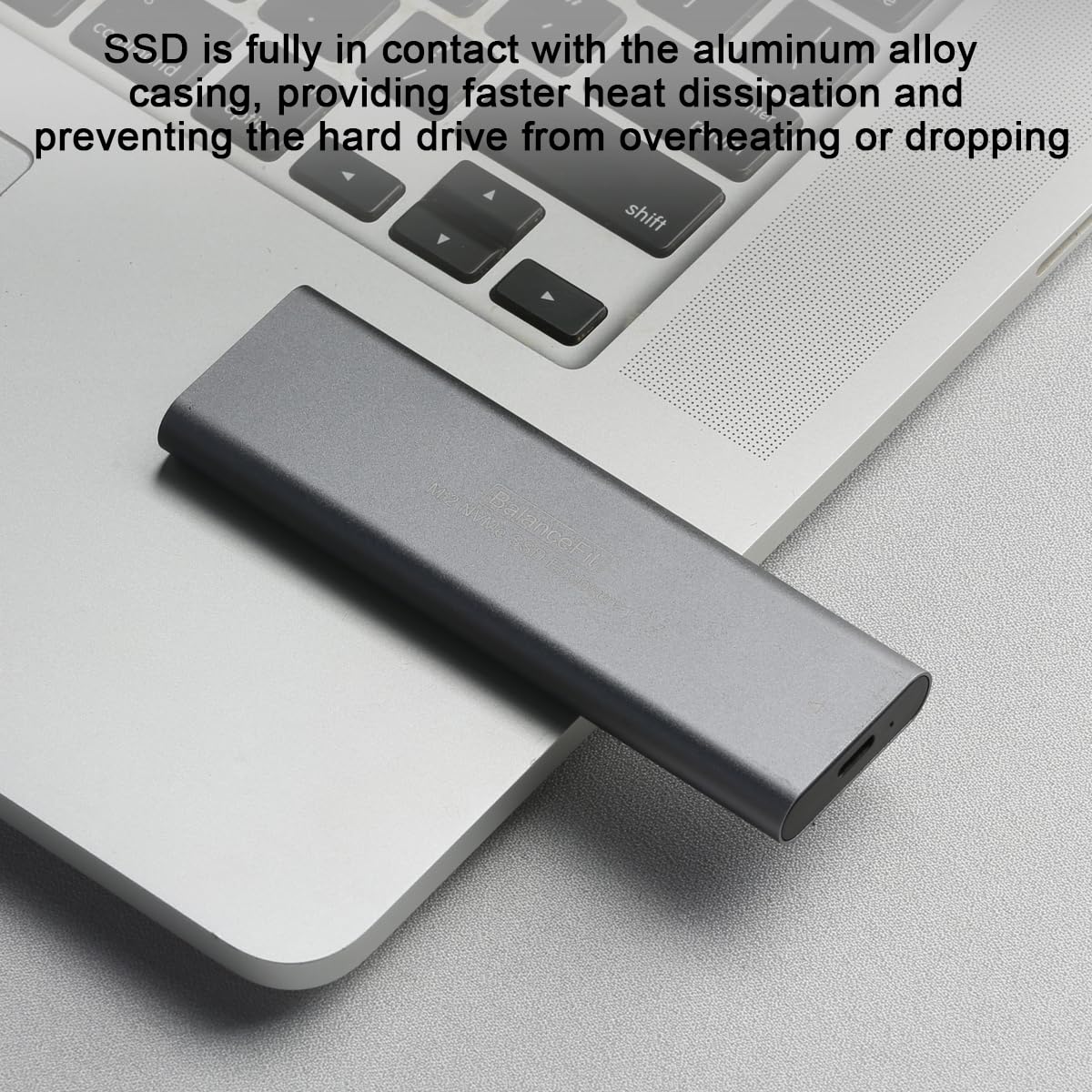 M.2 NVMe Adaptador de carcasa SSD, sin herramientas USB 3.2 Gen2 NvMe a USB adaptador para SSD 2230/2242/2260/2280, Extemnal Caja de unidad de estado sólido compatible con llave M-Key/B+M