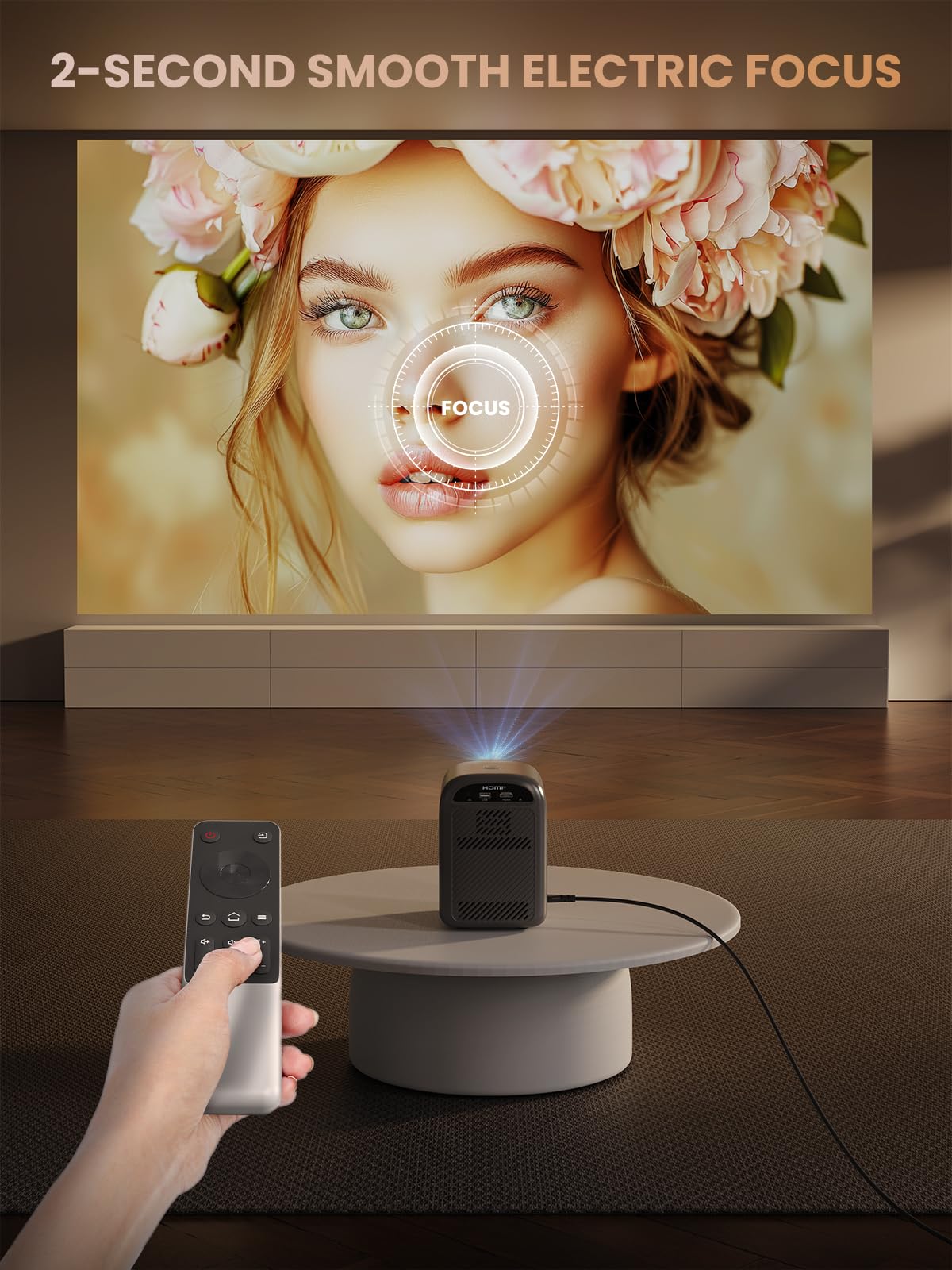 Groview [Mini proyector, proyector portátil Totalmente Sellado con Bluetooth, 75% de Zoom y bajo Nivel de Ruido, proyector de películas para teléfono/portátil/palillo/HDMI/USB