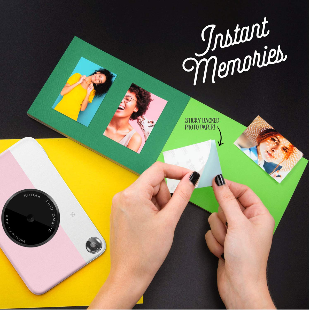 Kodak Cámara Digital de impresión instantánea (Rosado) Impresión a Todo Color en Papel Fotográfico Zink 2 x 3 Pulgadas Papel Adhesivo– Imprime Recuerdos al Instante