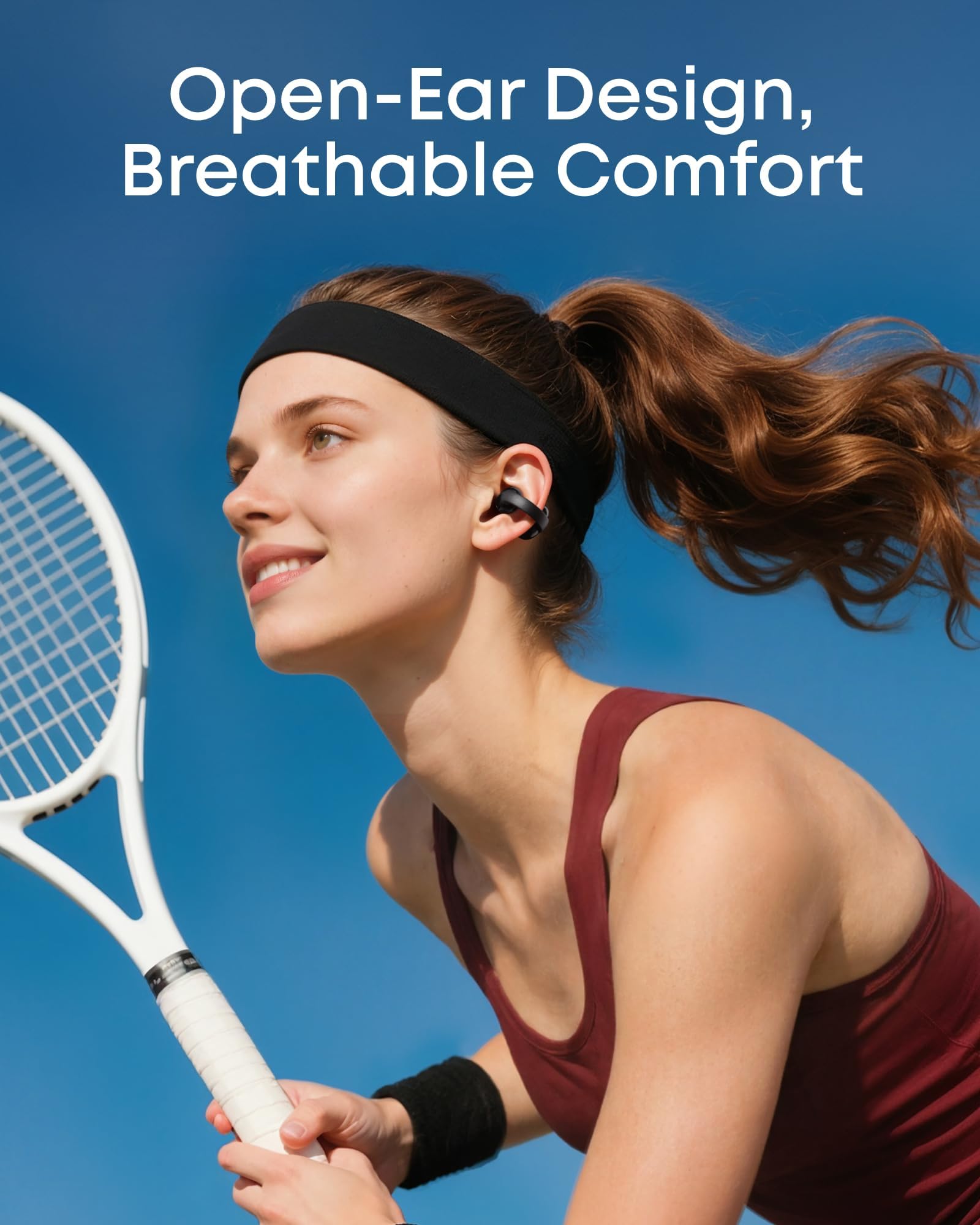 Soundcore by Anker C50i Audífonos de Oído Abierto, Hi-Res LDAC, diseño FlexiClip, hasta 28h, Drivers de 12mm, Menor Fuga de Sonido, Audífonos con Traducción, Llamadas nítidas IA