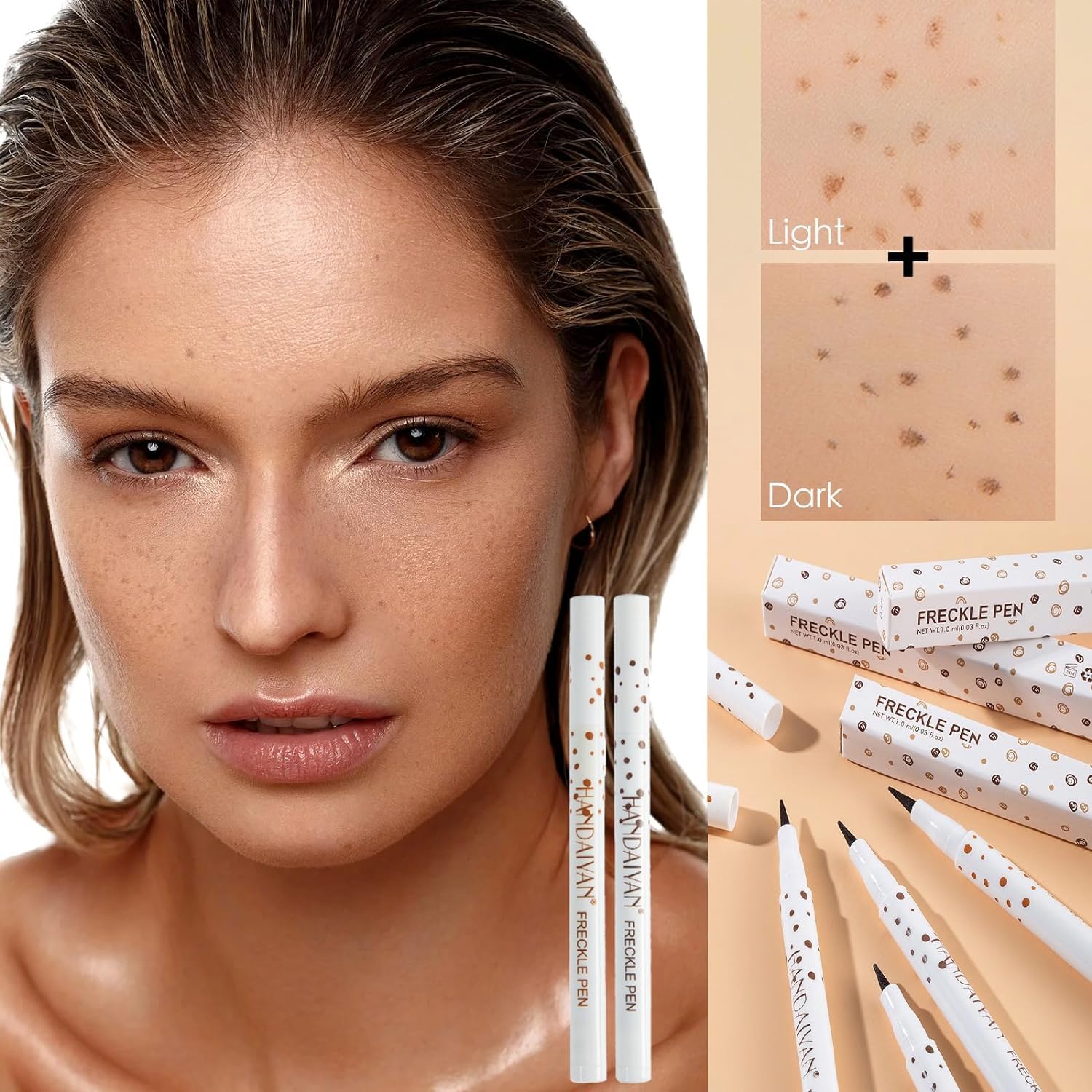 Freckle Pen Bolígrafo Para Pecas, Bolígrafo De Maquillaje Para Pecas, Resistente Al Agua, Duradero, Suave, Para Maquillaje Natural Como Real, Bolígrafo Para Pecas (1# light brown)