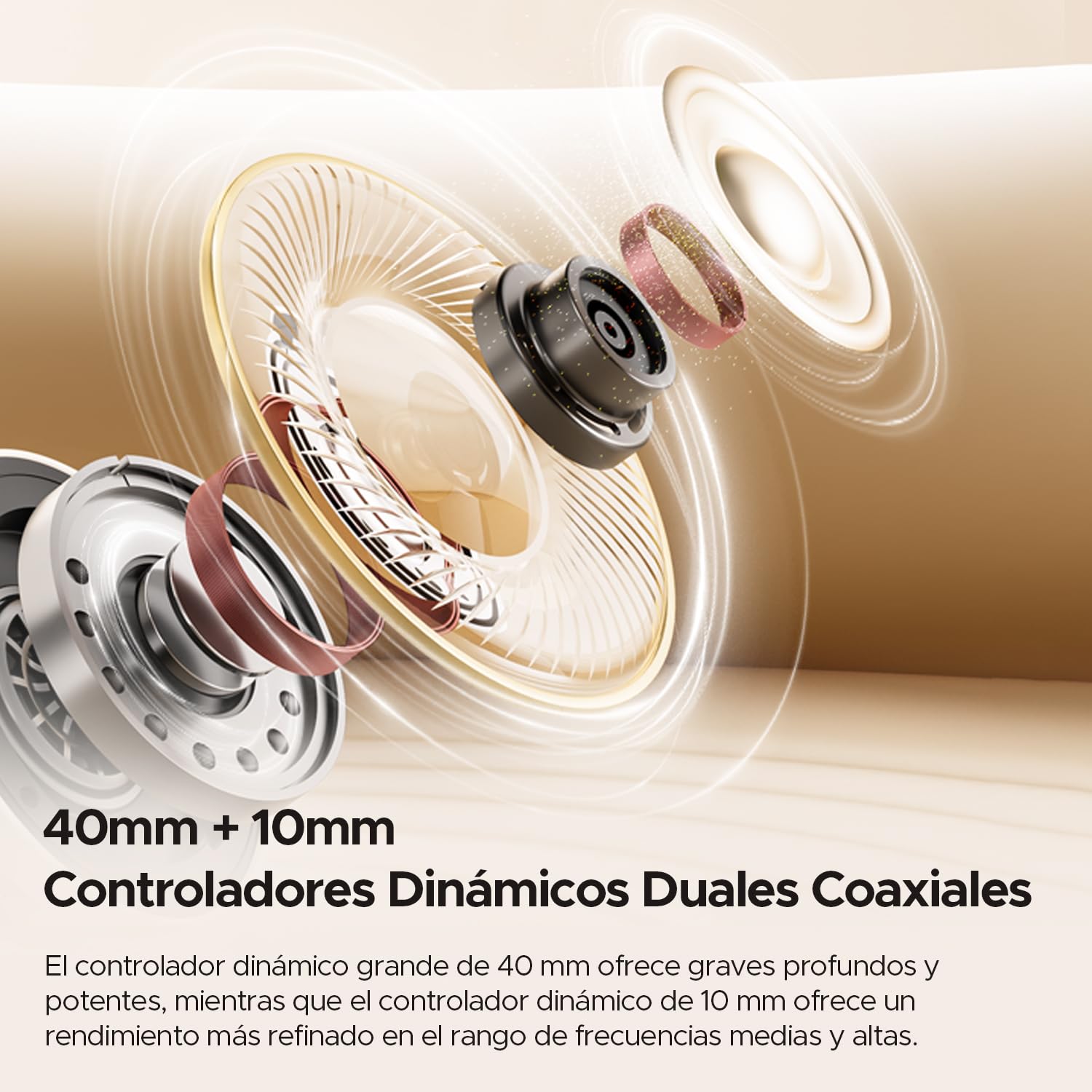 SoundPEATS Space Pro Audífonos de Diadema ANC Híbrido -47dB 151H de Batería