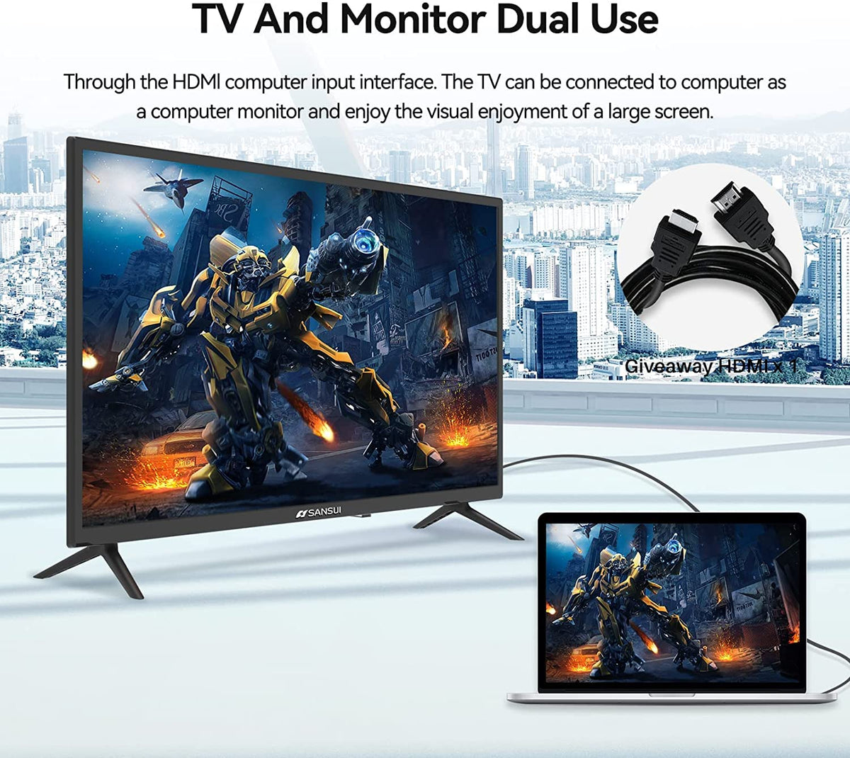 SANSUI 32" HD TV SMX32T1H 2024 (32" Basic)
